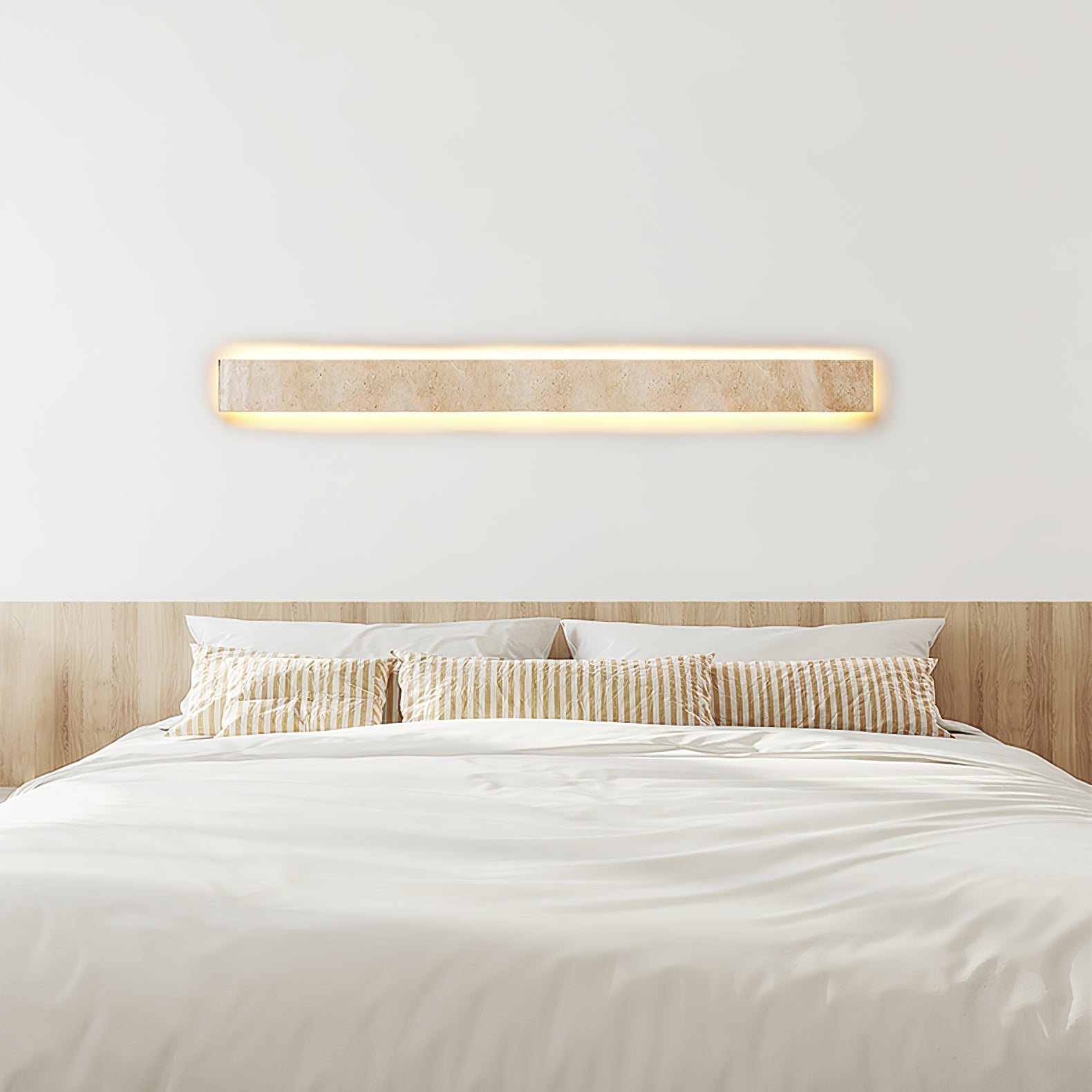 Tavoelia Slim Rectangle Travertine Linear Wall Light