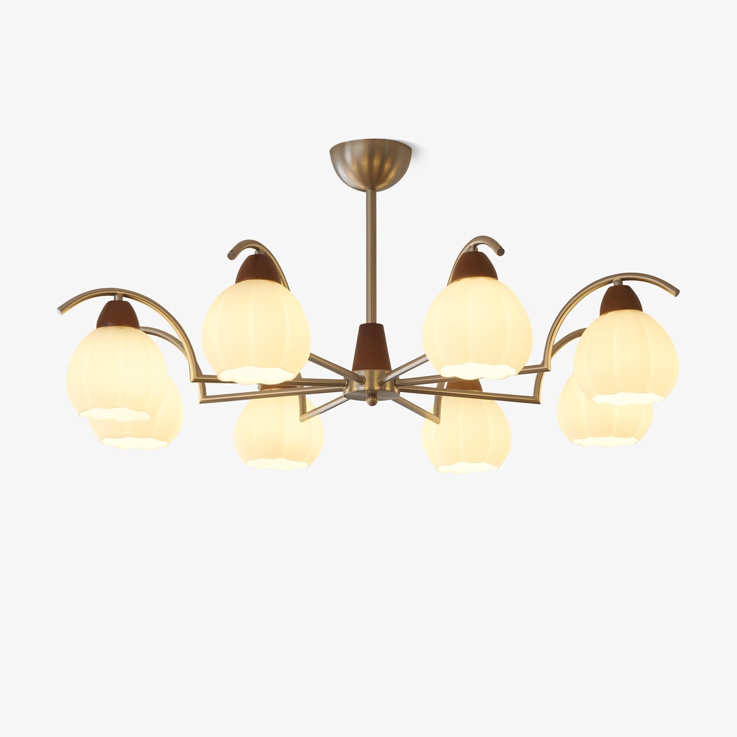 Ilaeiel Traditional Elegance Bloom Wood Glass Chandelier