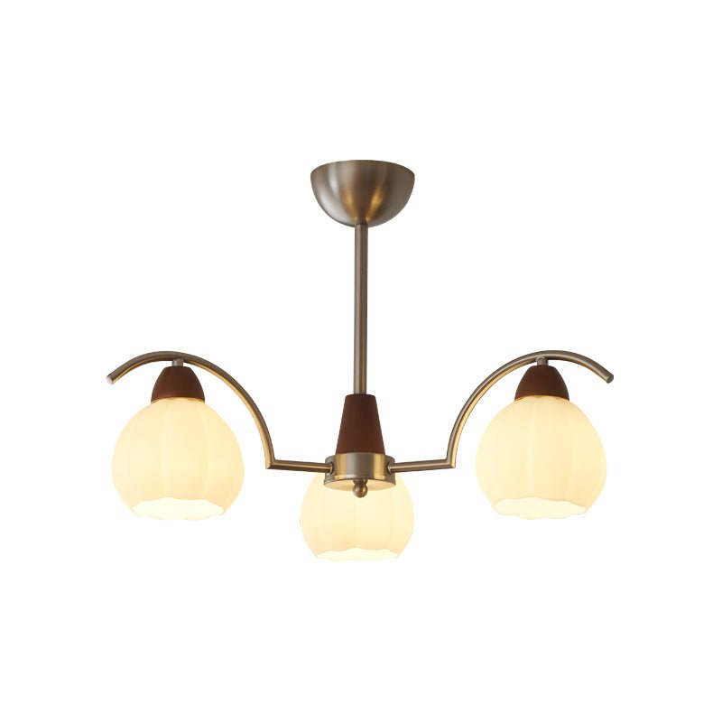 Ilaeiel Traditional Elegance Bloom Wood Glass Chandelier