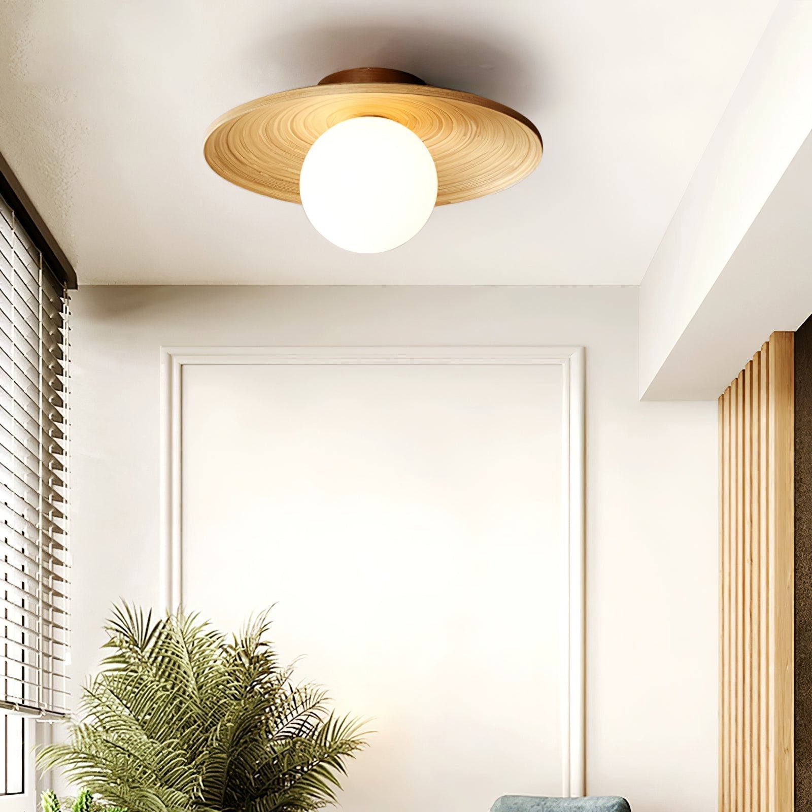 Ivoris Ceiling Light Soluna Wood Orbital