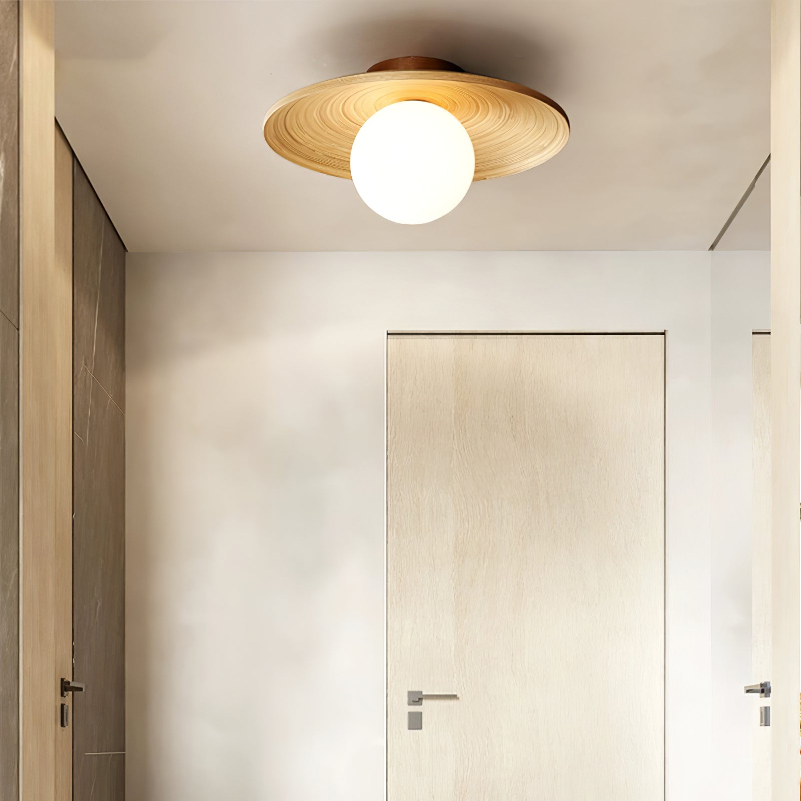 Ivoris Ceiling Light Soluna Wood Orbital