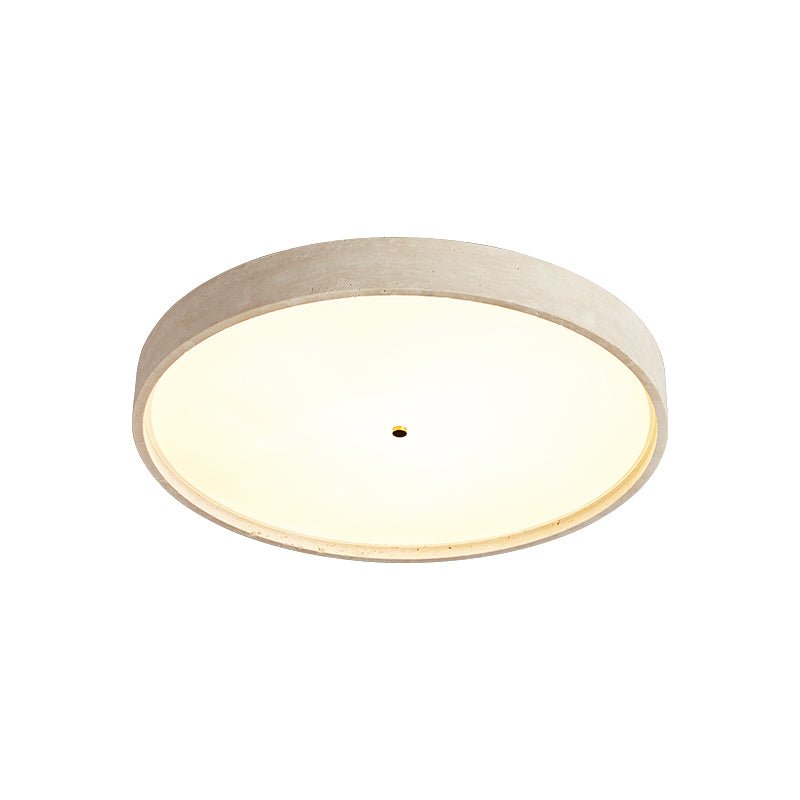 Lana Minimal Yellow Travertine Disc Ceiling Lamp