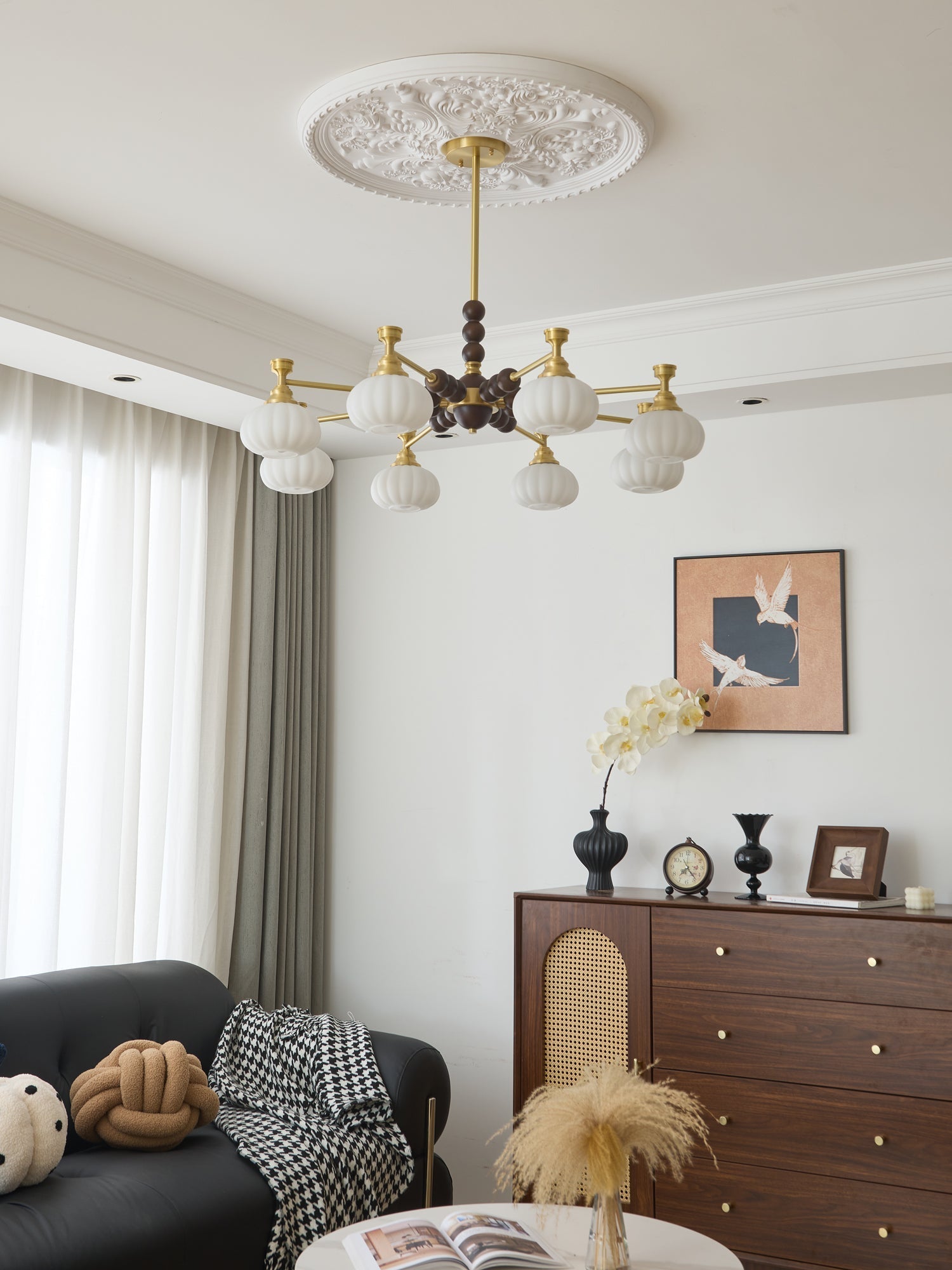 Avdorira Elegance Vintage Brass Wood Chandelier