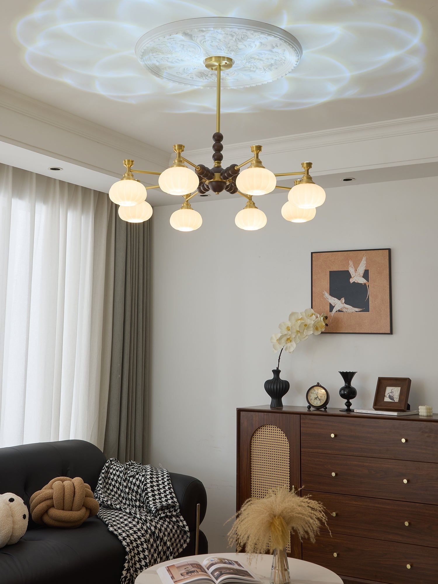 Avdorira Elegance Vintage Brass Wood Chandelier