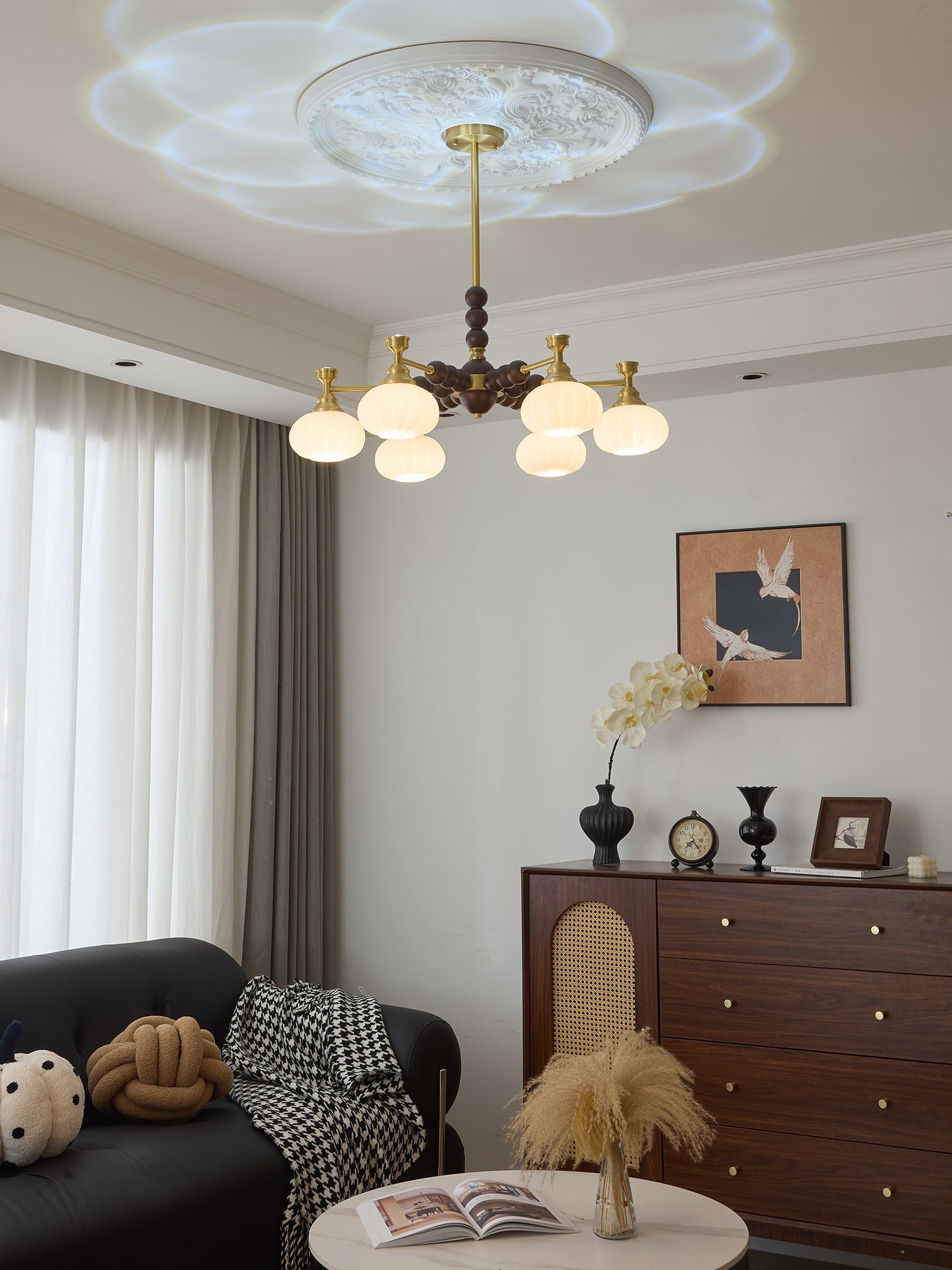 Avdorira Elegance Vintage Brass Wood Chandelier