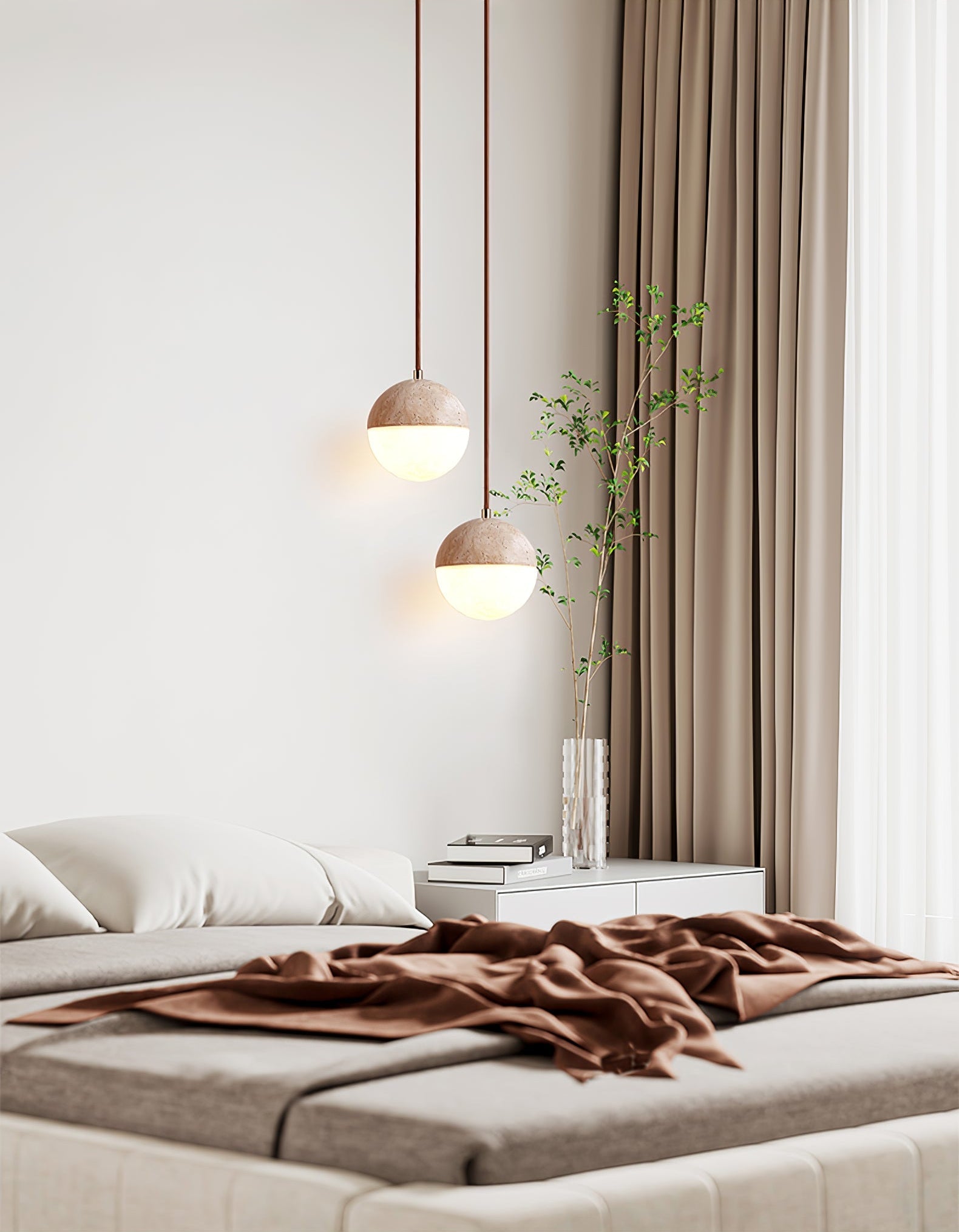 Soren Travertine Pendant Light - Neutral Decor