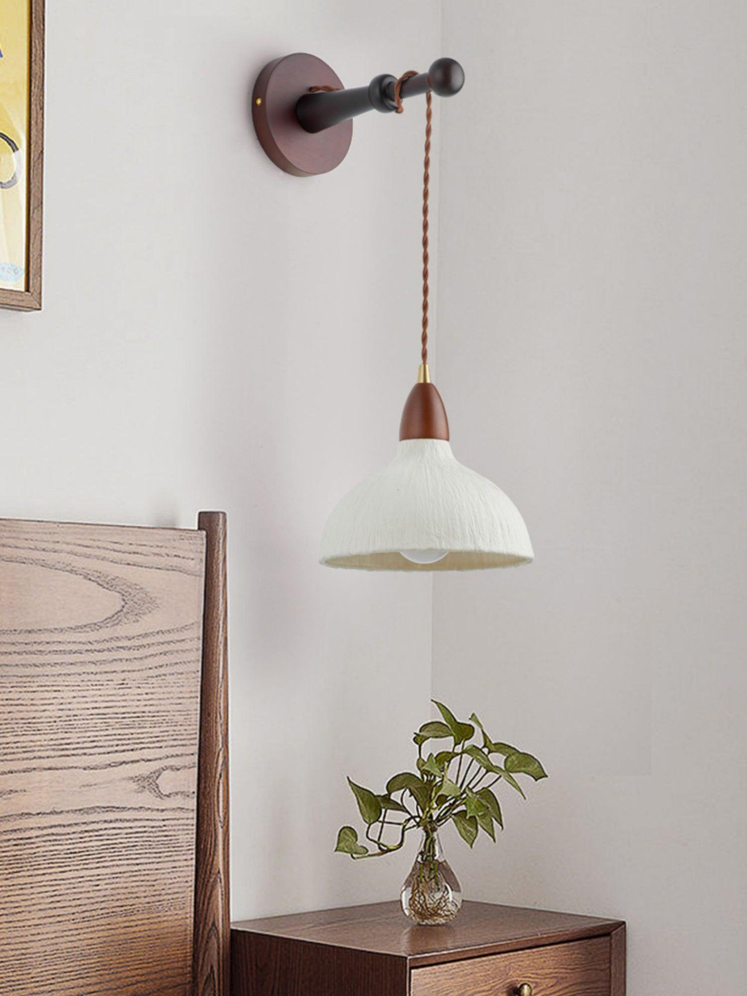 Vitheos Elegance Natural Walnut Wood Wall Lamp