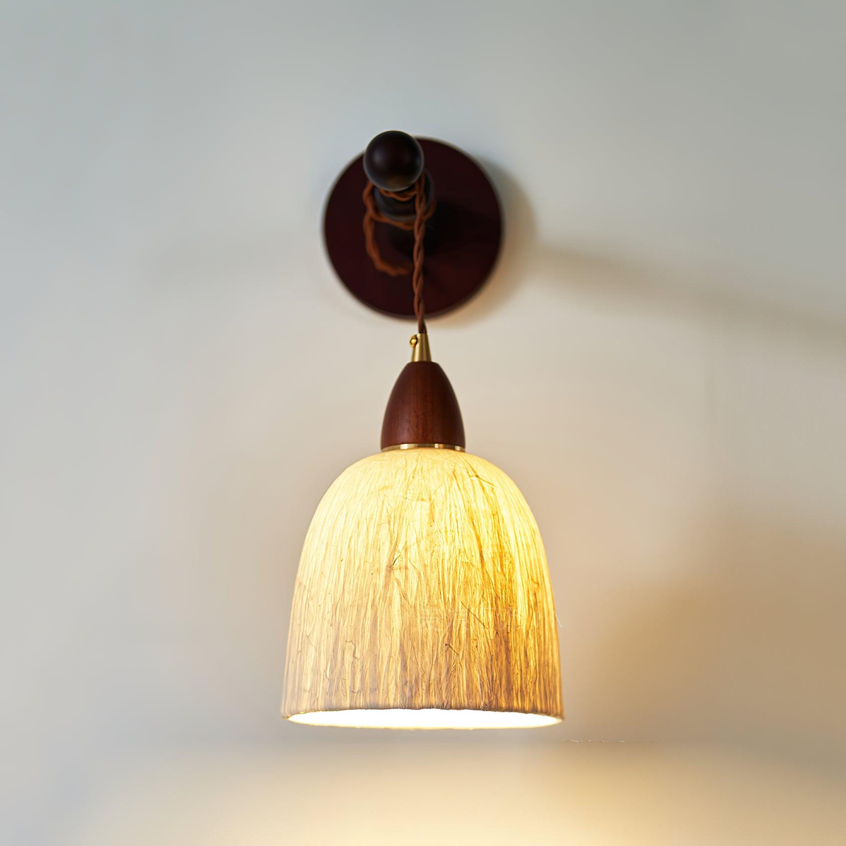 Vitheos Elegance Natural Walnut Wood Wall Lamp