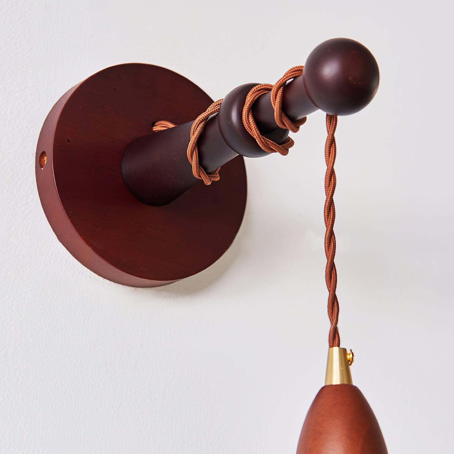 Vitheos Elegance Natural Walnut Wood Wall Lamp