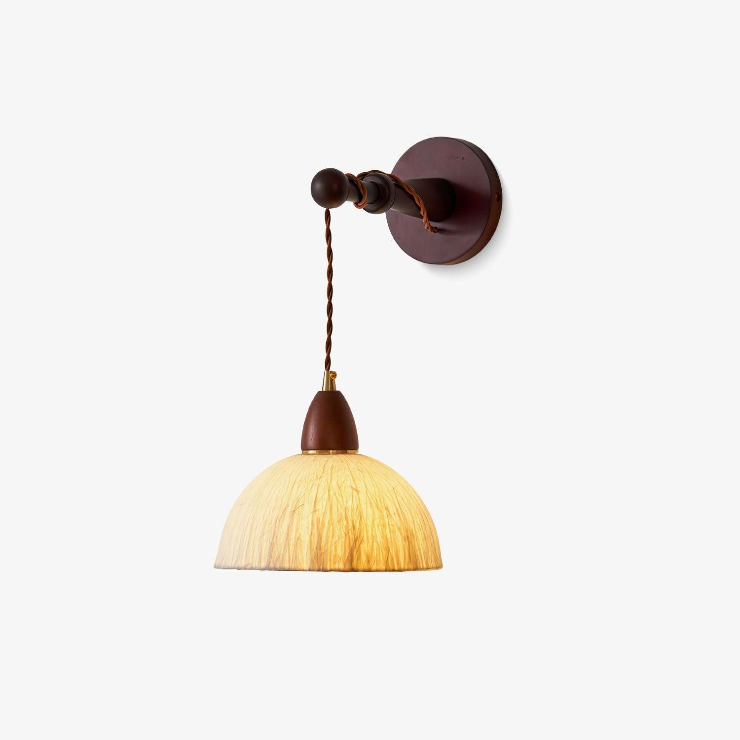 Vitheos Elegance Natural Walnut Wood Wall Lamp