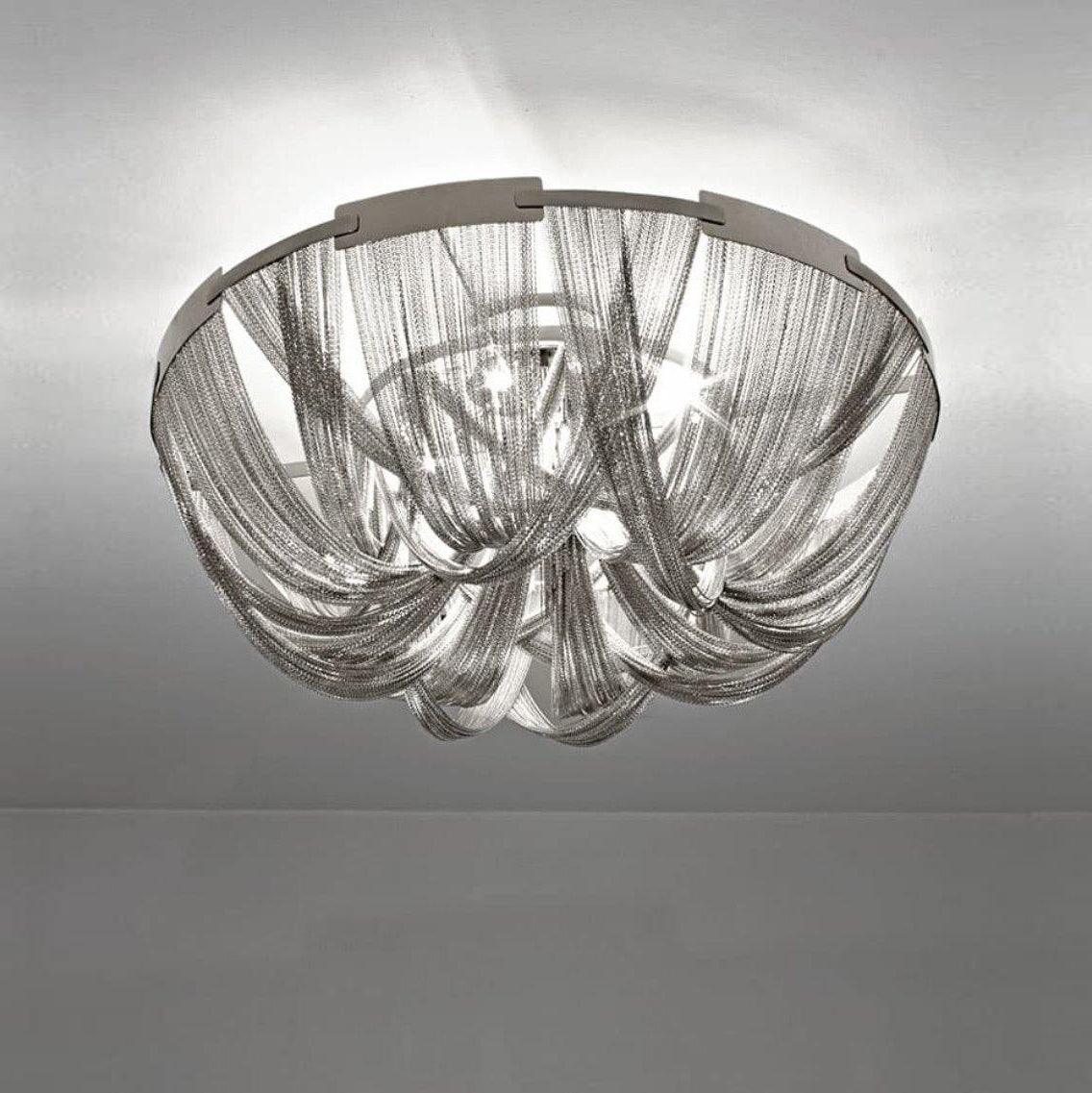 Talj Ceiling Light Tassel Aluminum Chain Nickel Frame