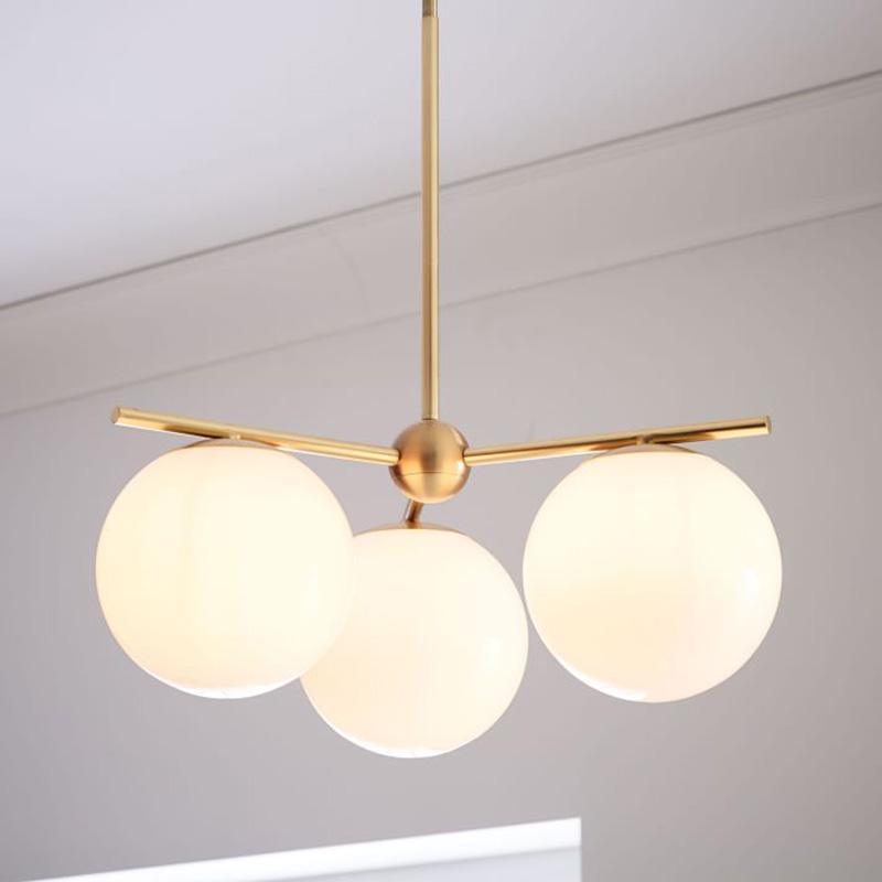 Lustra Chandelier Sphere & Stem Modern Gold LED - Neutral Decor
