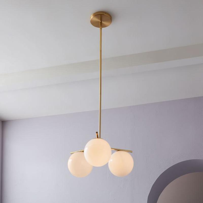Lustra Chandelier Sphere & Stem Modern Gold LED - Neutral Decor