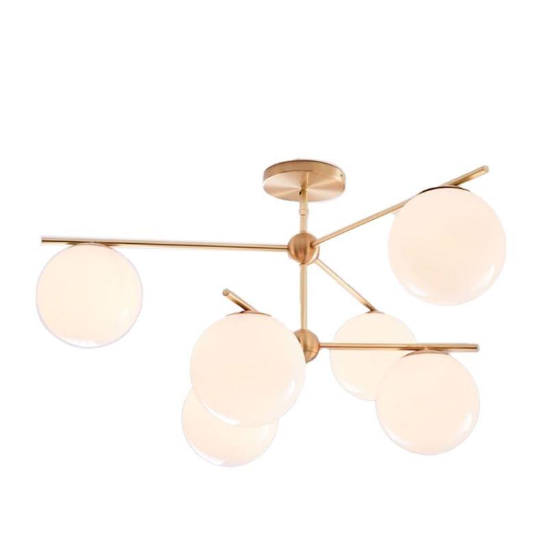 Lustra Chandelier Sphere & Stem Modern Gold LED - Neutral Decor