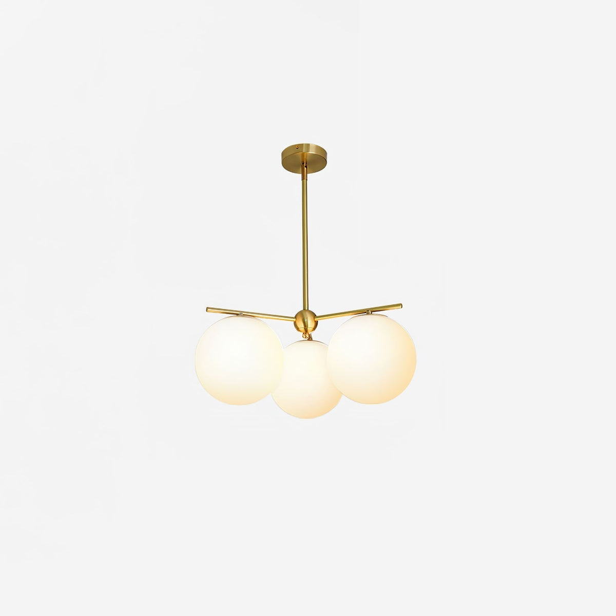 Leander Chandelier Sphere & Stem Modern Gold LED