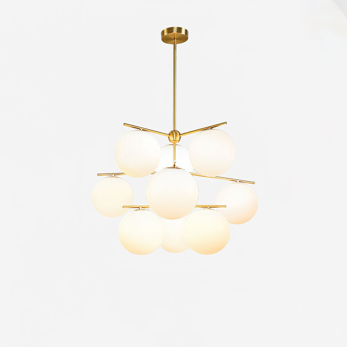 Lustra Chandelier Sphere & Stem Modern Gold LED - Neutral Decor