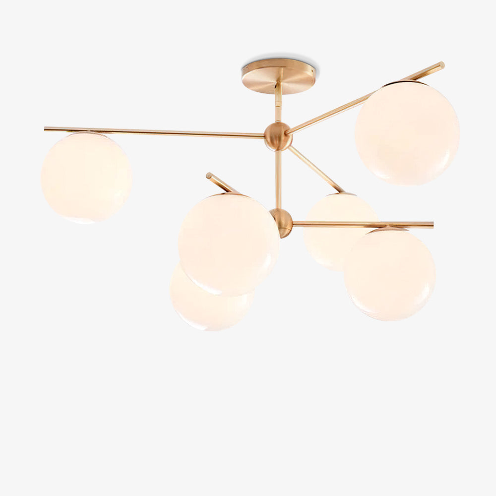 Lustra Chandelier Sphere & Stem Modern Gold LED - Neutral Decor