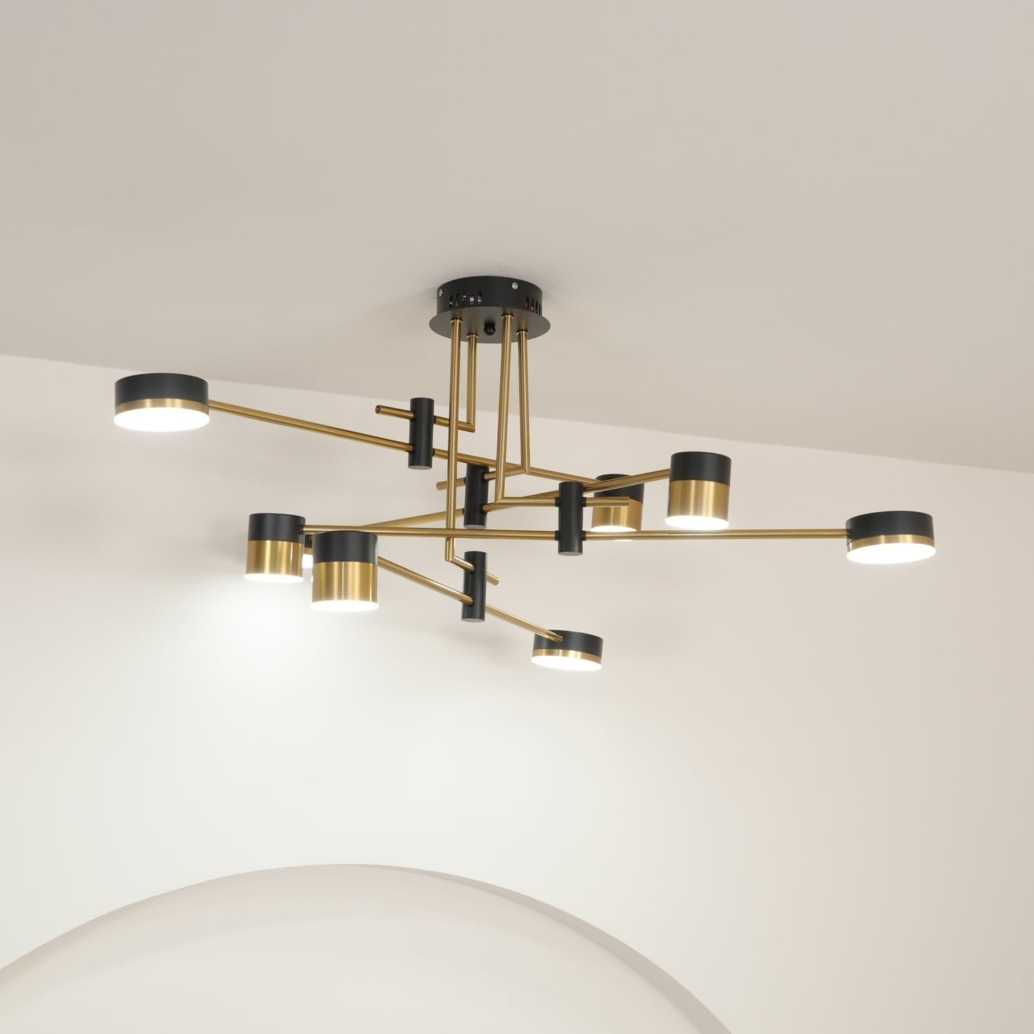 Oriaella Chandelier Black Gold Spider Arms