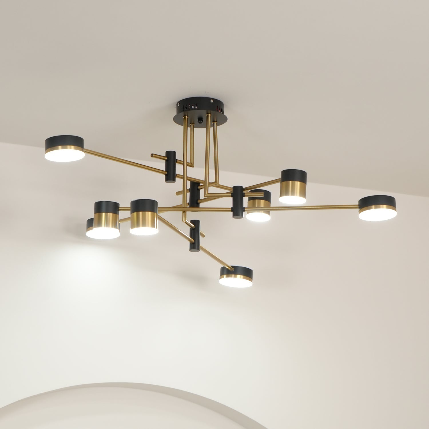 Oriaella Chandelier Black Gold Spider Arms