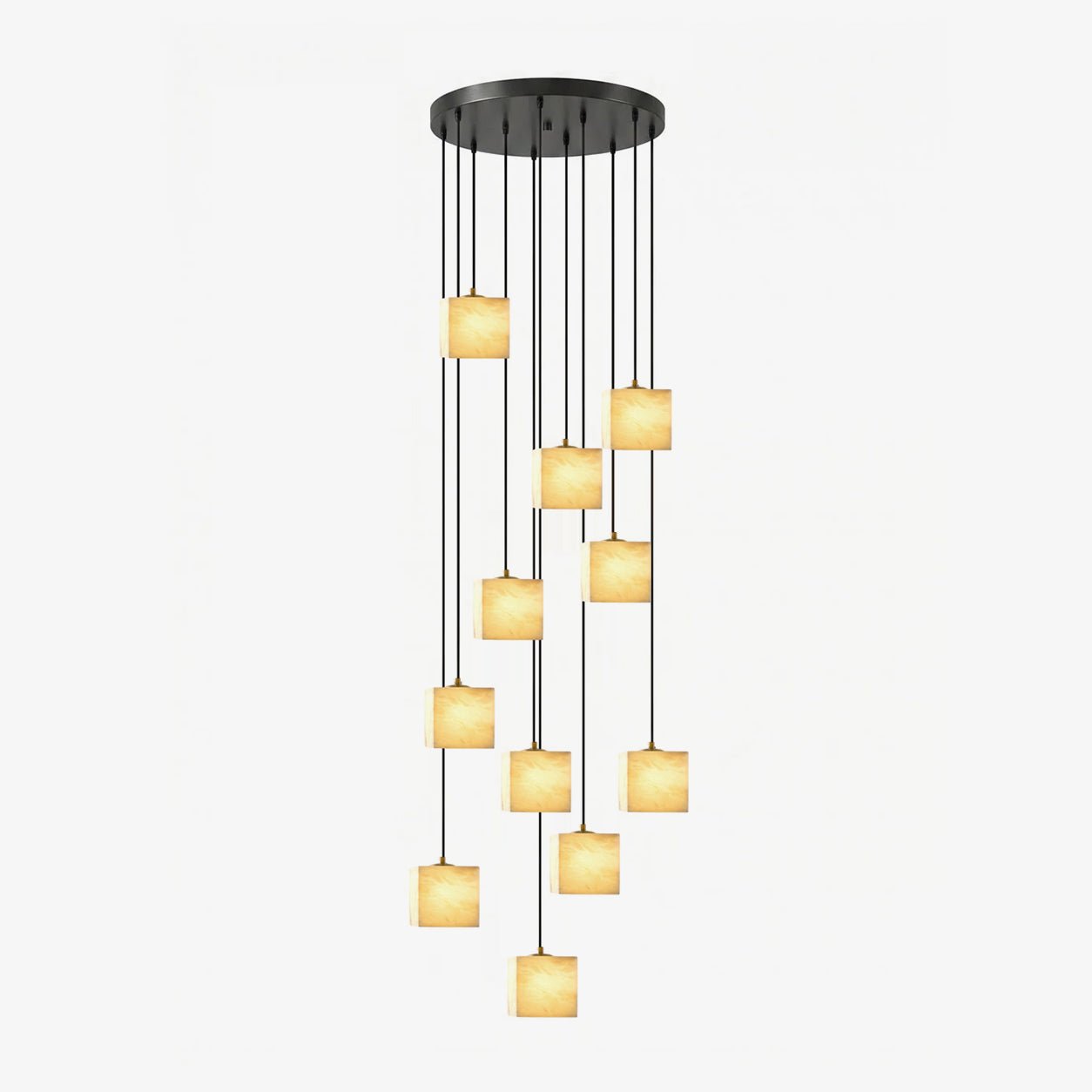Avenanian Square Alabaster Staircase Chandelier