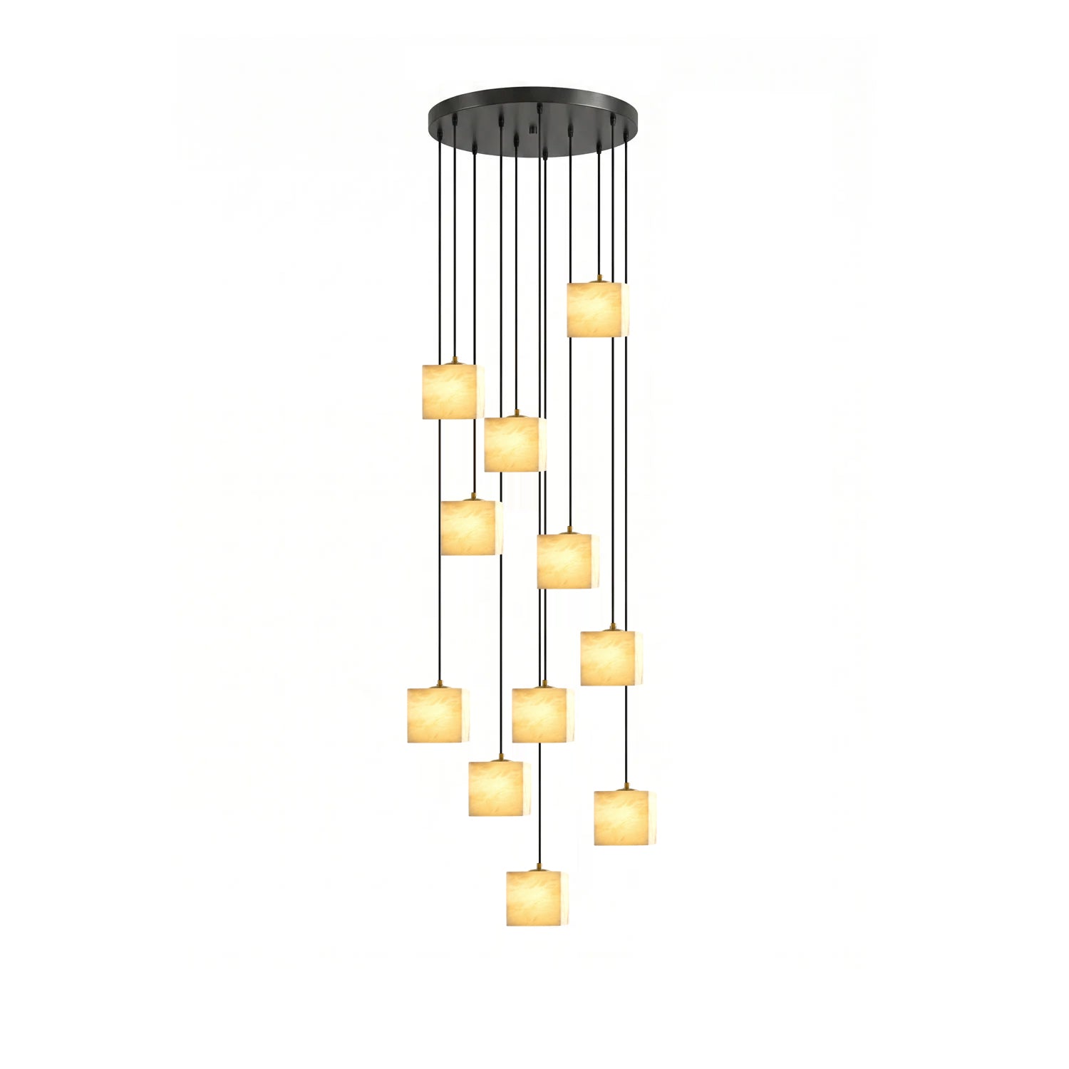 Avenanian Square Alabaster Staircase Chandelier