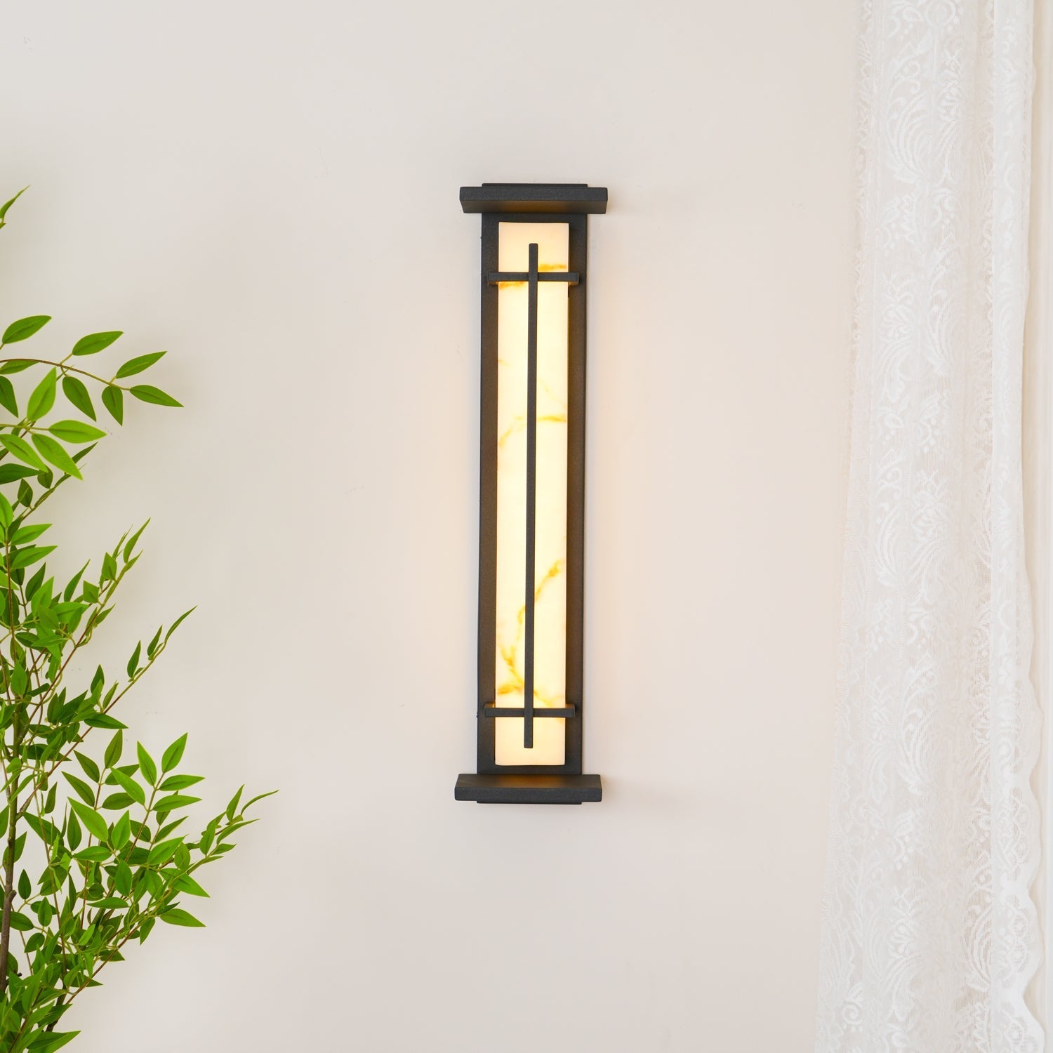 Marcell Alabaster Square Wall Light