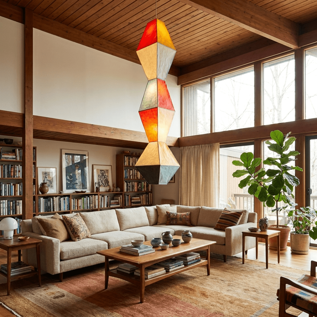 Mavelle Geometric Rice Paper Pendant Lamp