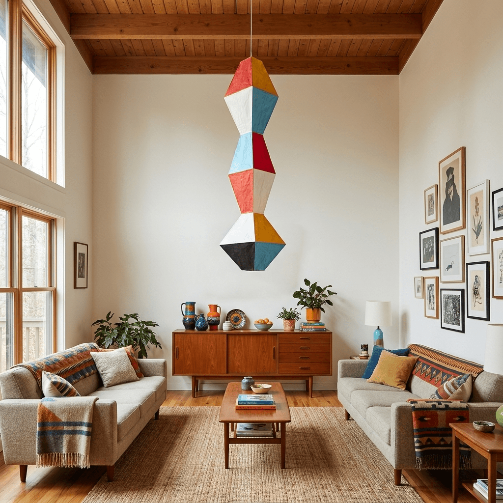 Mavelle Geometric Rice Paper Pendant Lamp