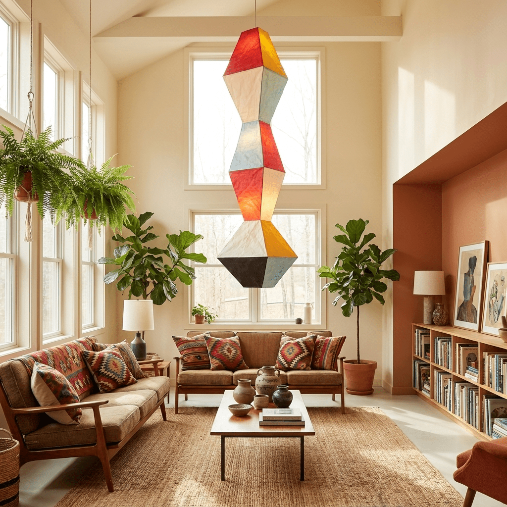 Mavelle Geometric Rice Paper Pendant Lamp