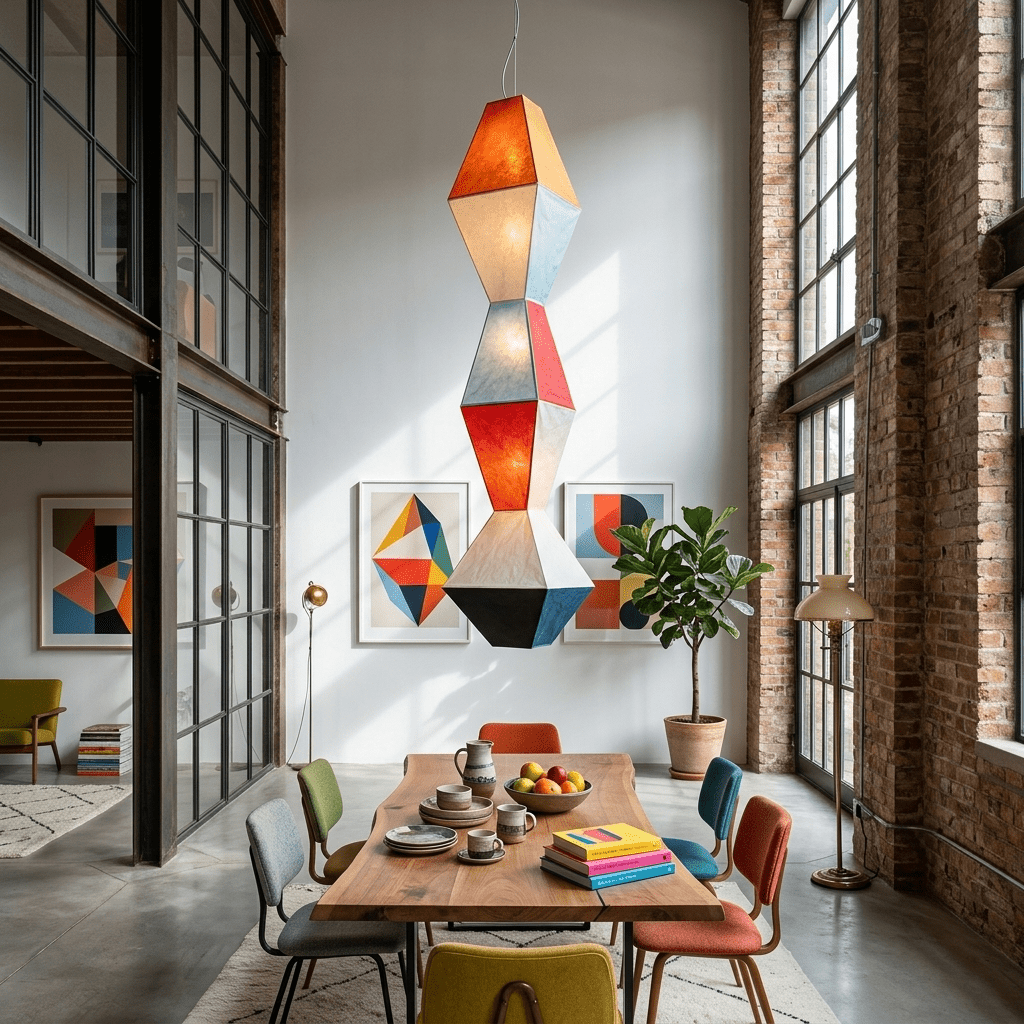 Mavelle Geometric Rice Paper Pendant Lamp