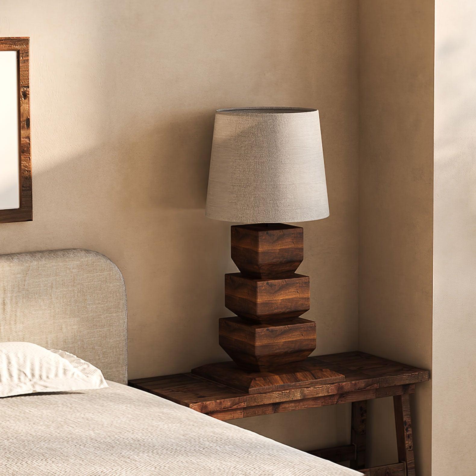 Saev Stacked Wooden Table Lamp