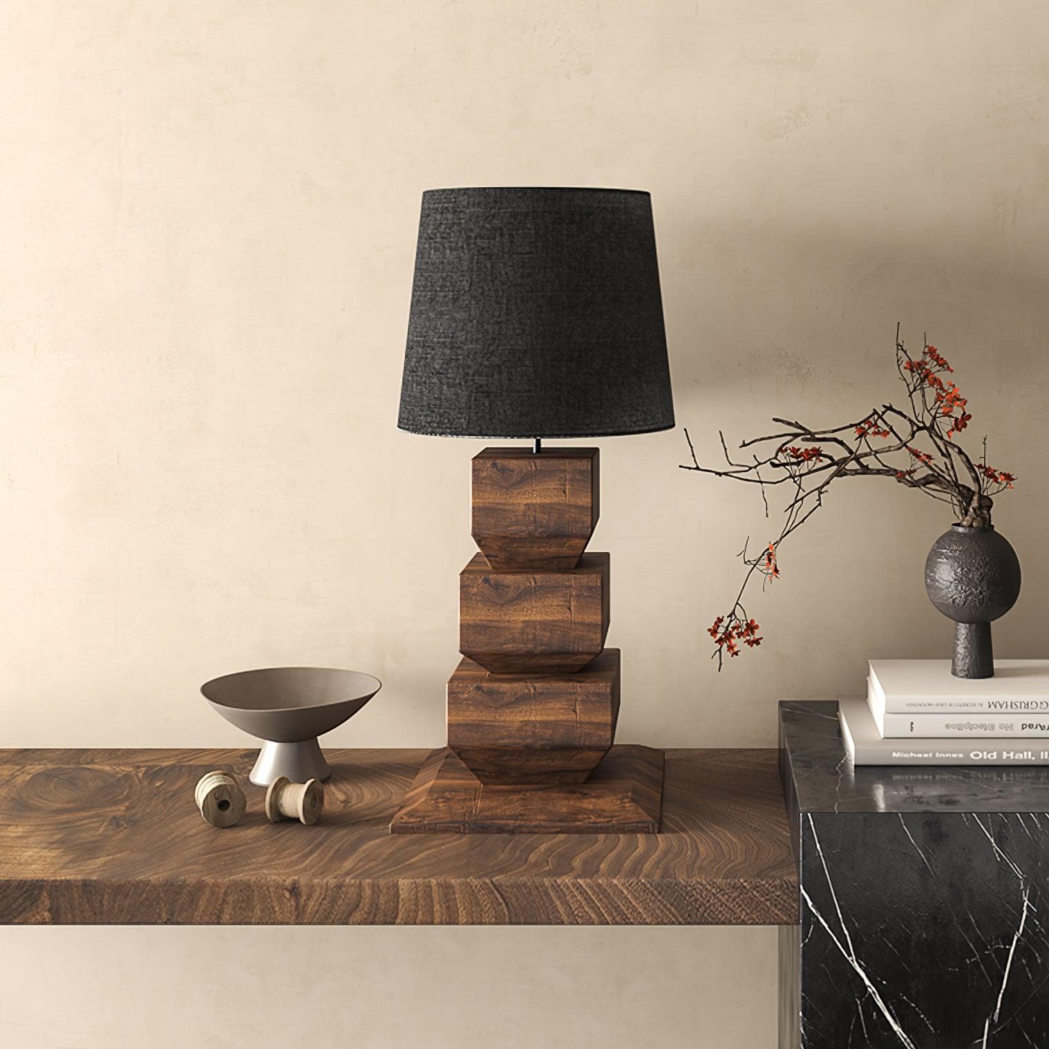 Saev Stacked Wooden Table Lamp