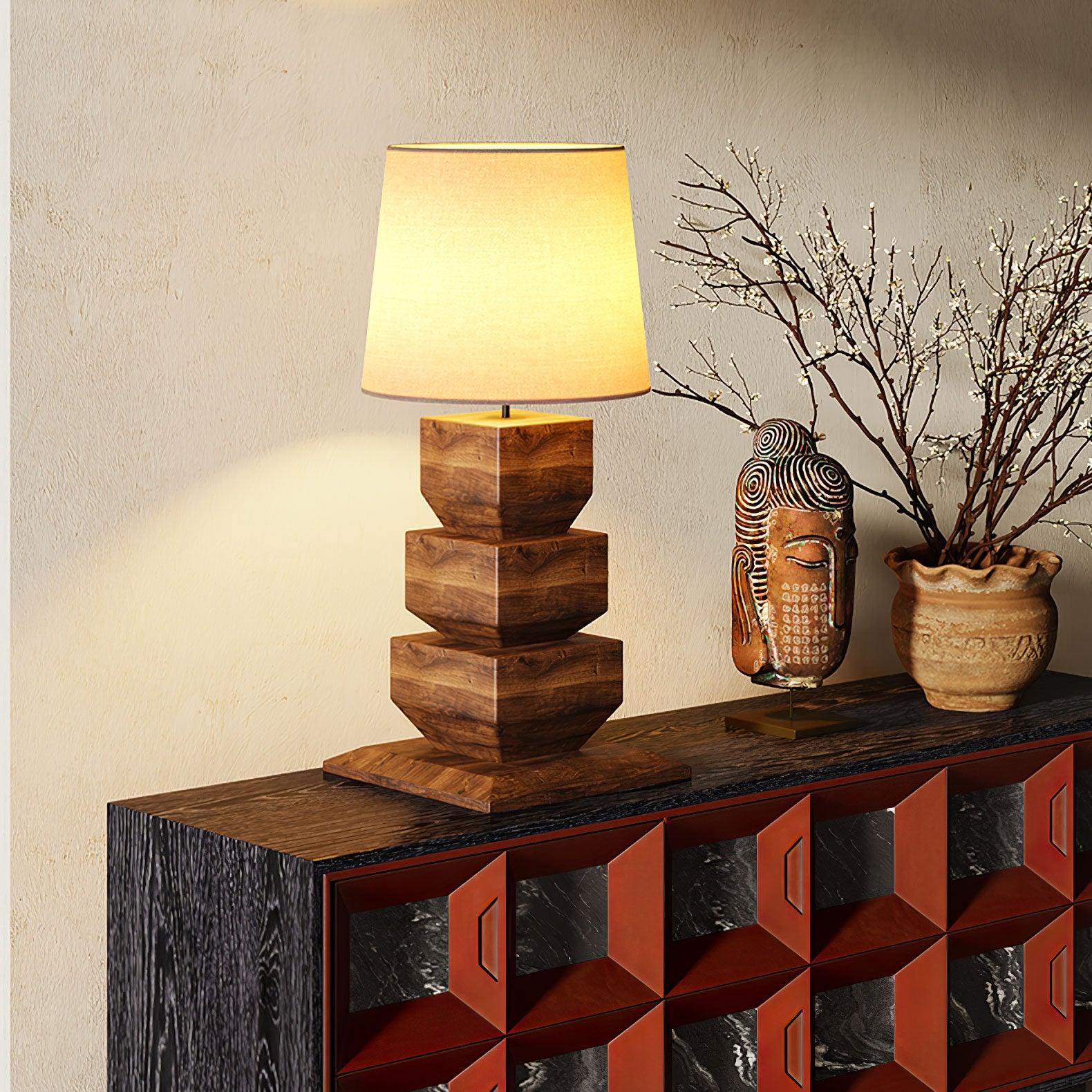 Saev Stacked Wooden Table Lamp