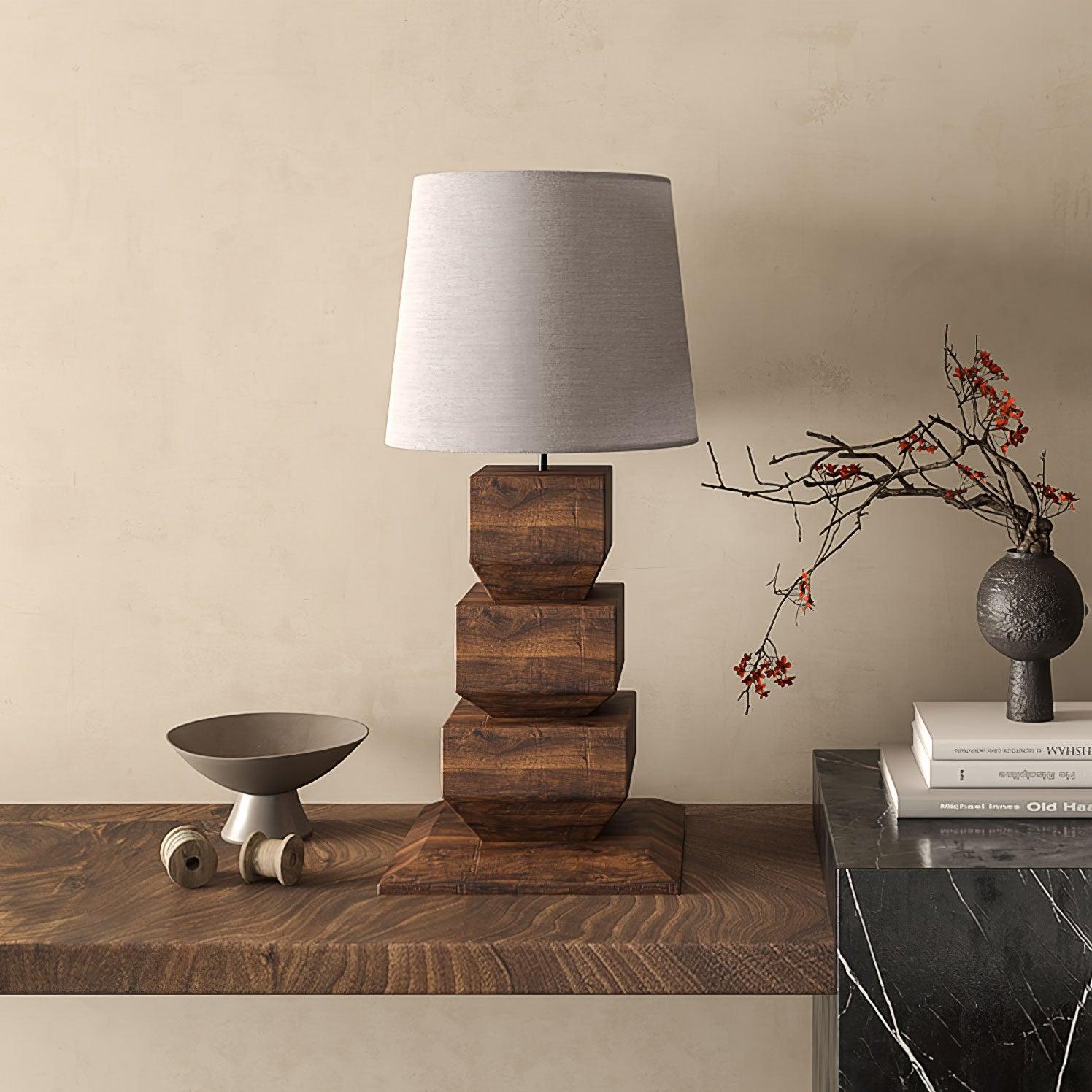 Saev Stacked Wooden Table Lamp