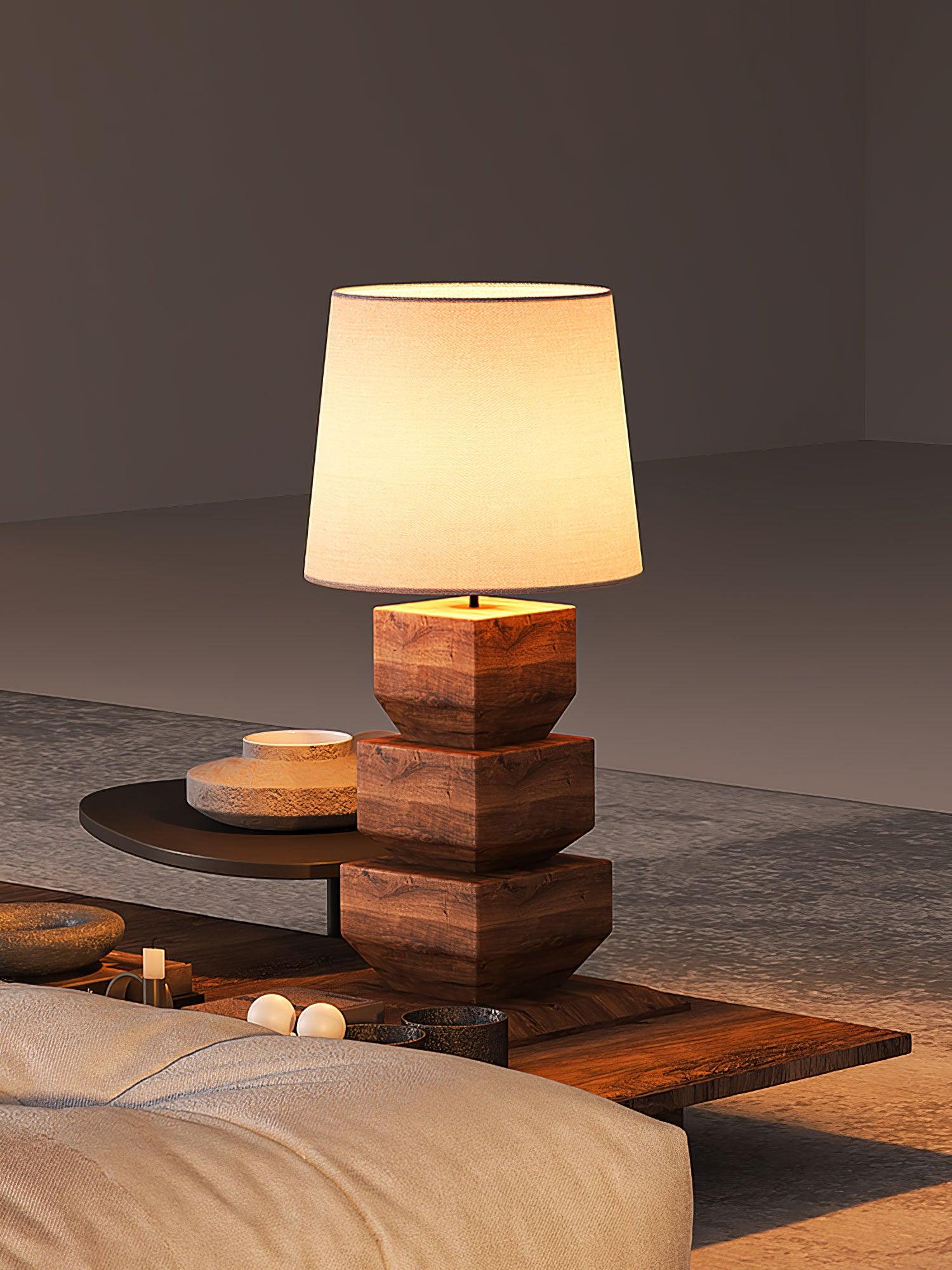 Saev Stacked Wooden Table Lamp