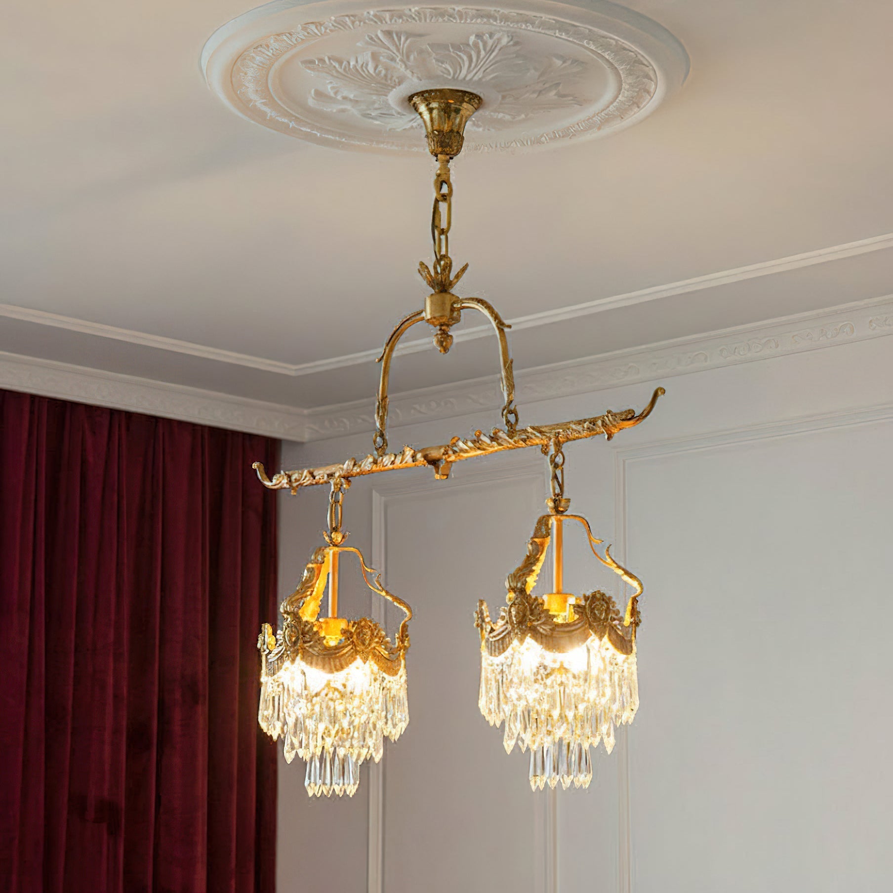 Seraphelion Stained Crystal Linear Pendant Lamp