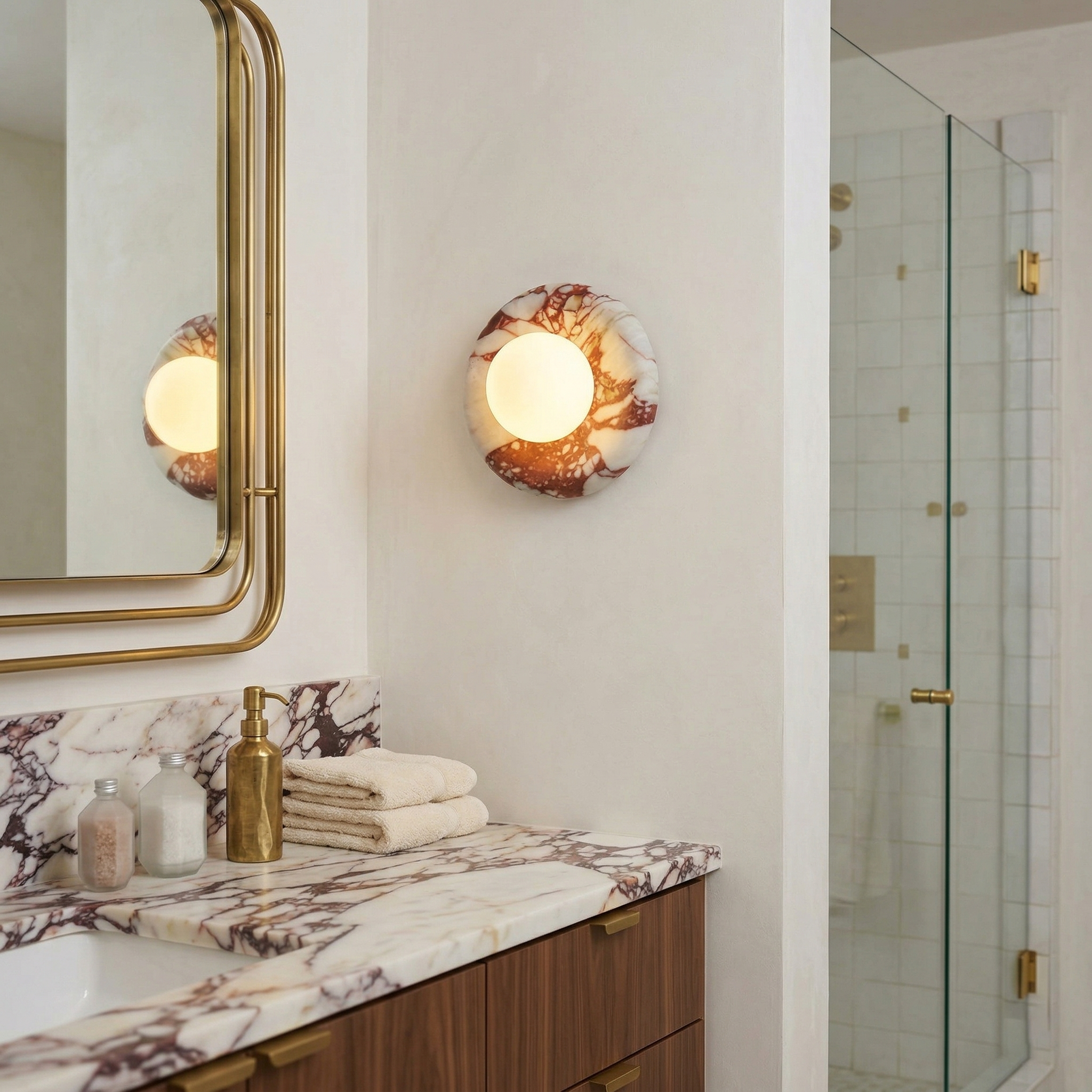 Westley Red Marble Indoor Wall Light