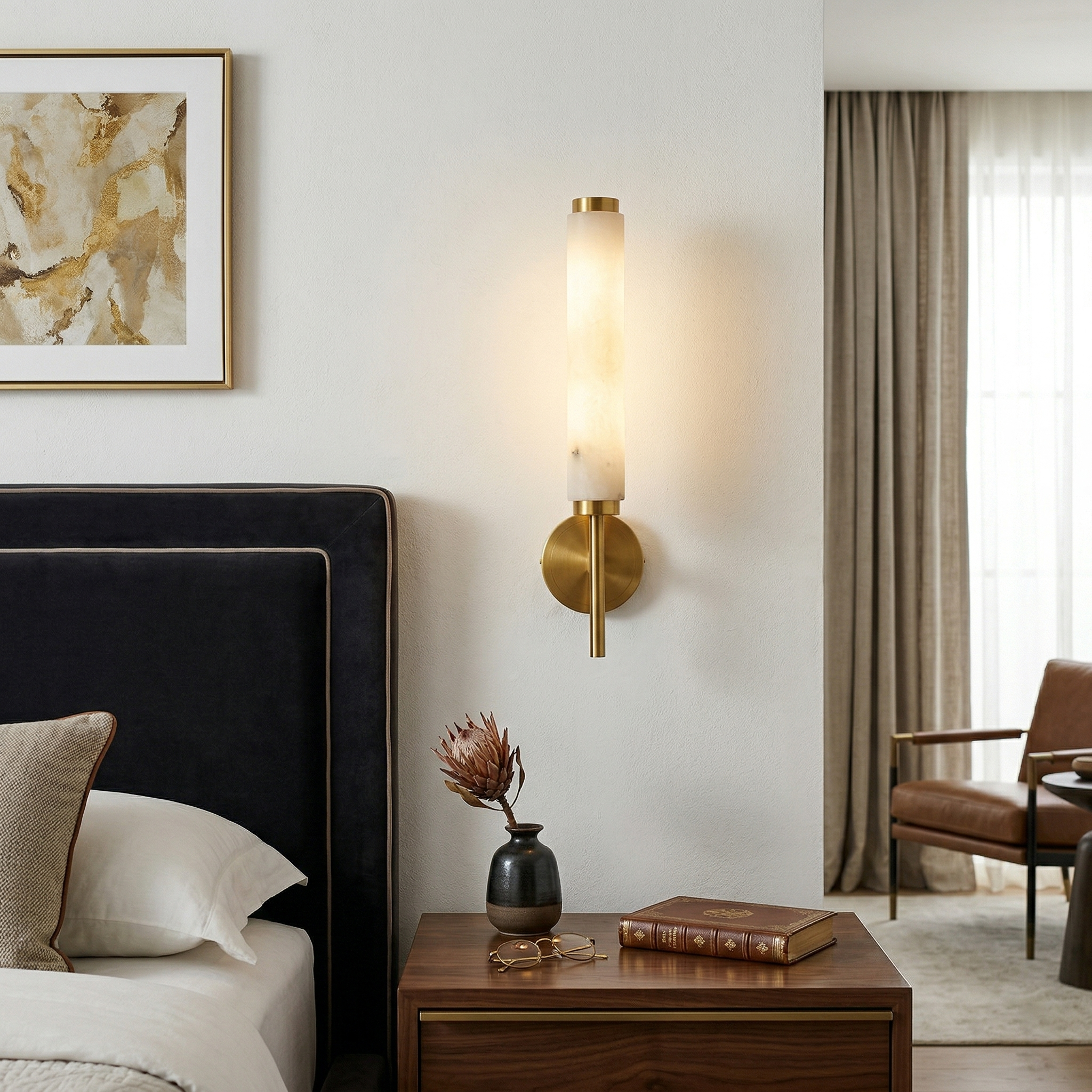 Orinley Alabaster Indoor Wall Light