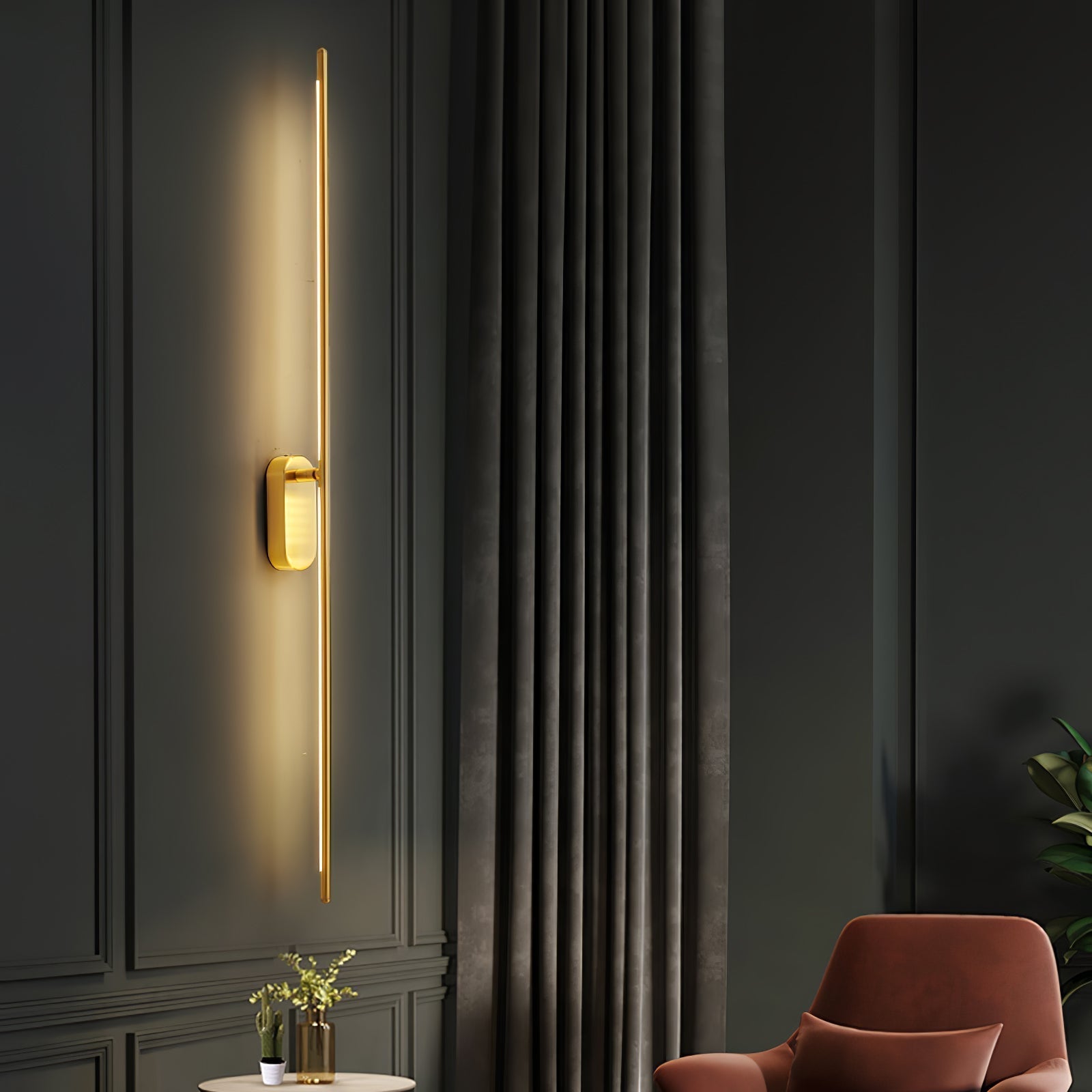 Marissa Stick Shaped Brass Sconce Wall lamp