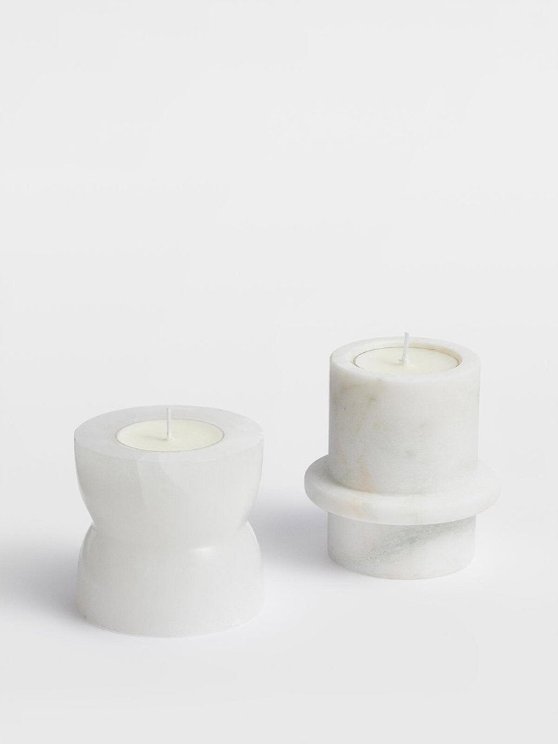 Nerinise Stone Halo Candle Holder Set