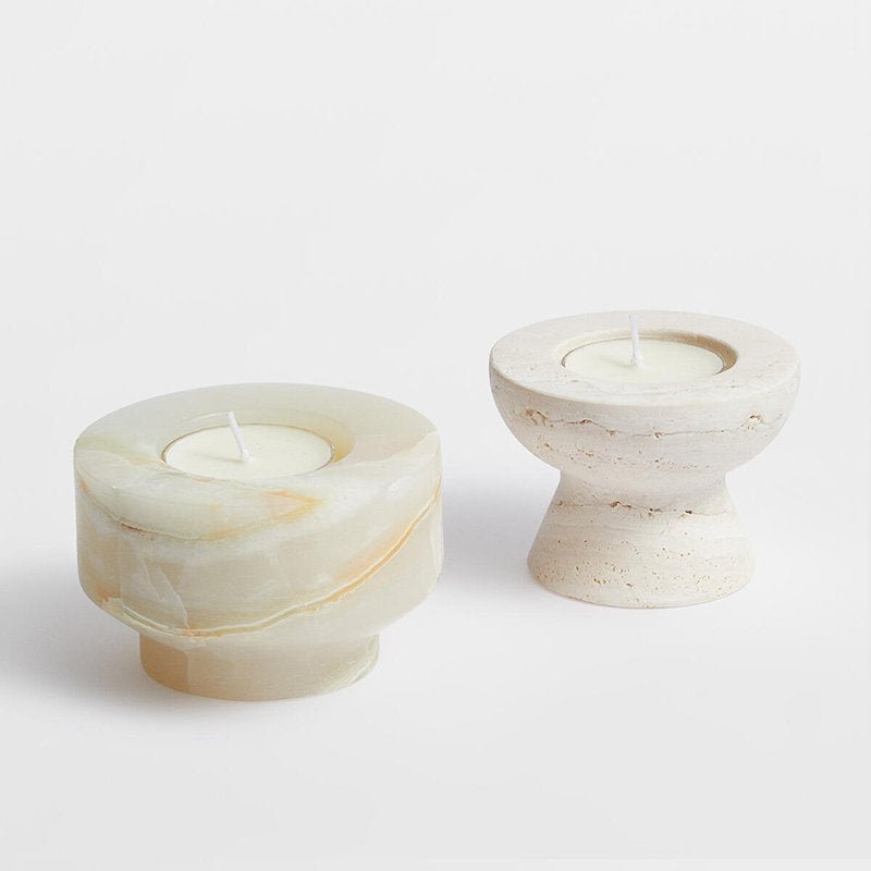 Nerinise Stone Halo Candle Holder Set