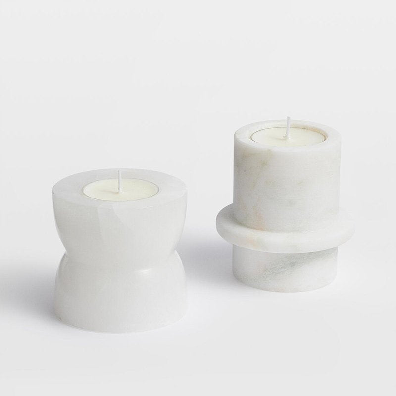 Nerinise Stone Halo Candle Holder Set