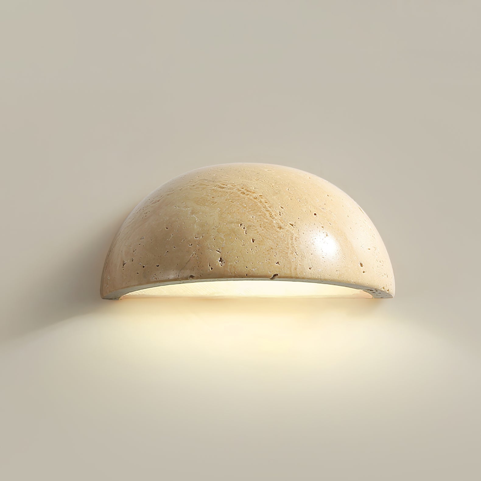 Vethayra Half-Dome Travertine Wall Light