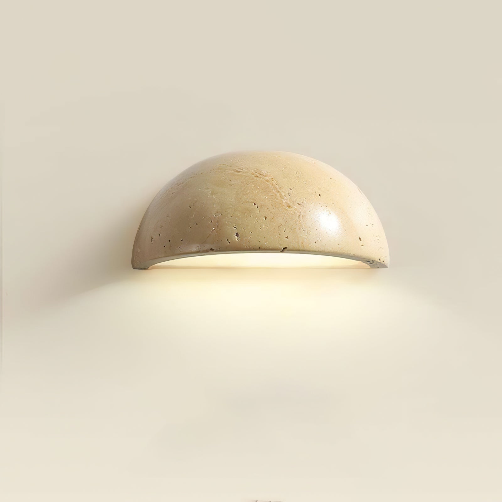 Vethayra Half-Dome Travertine Wall Light