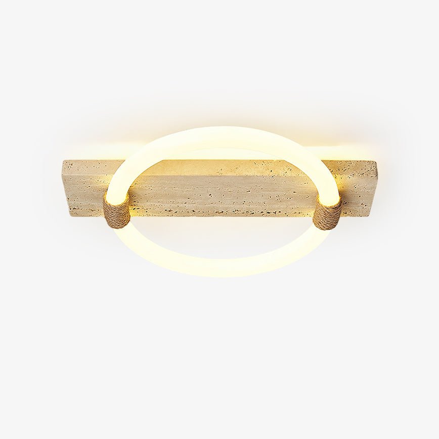 Elmaryra Ringed Travertine Wall Light / Ceiling Light
