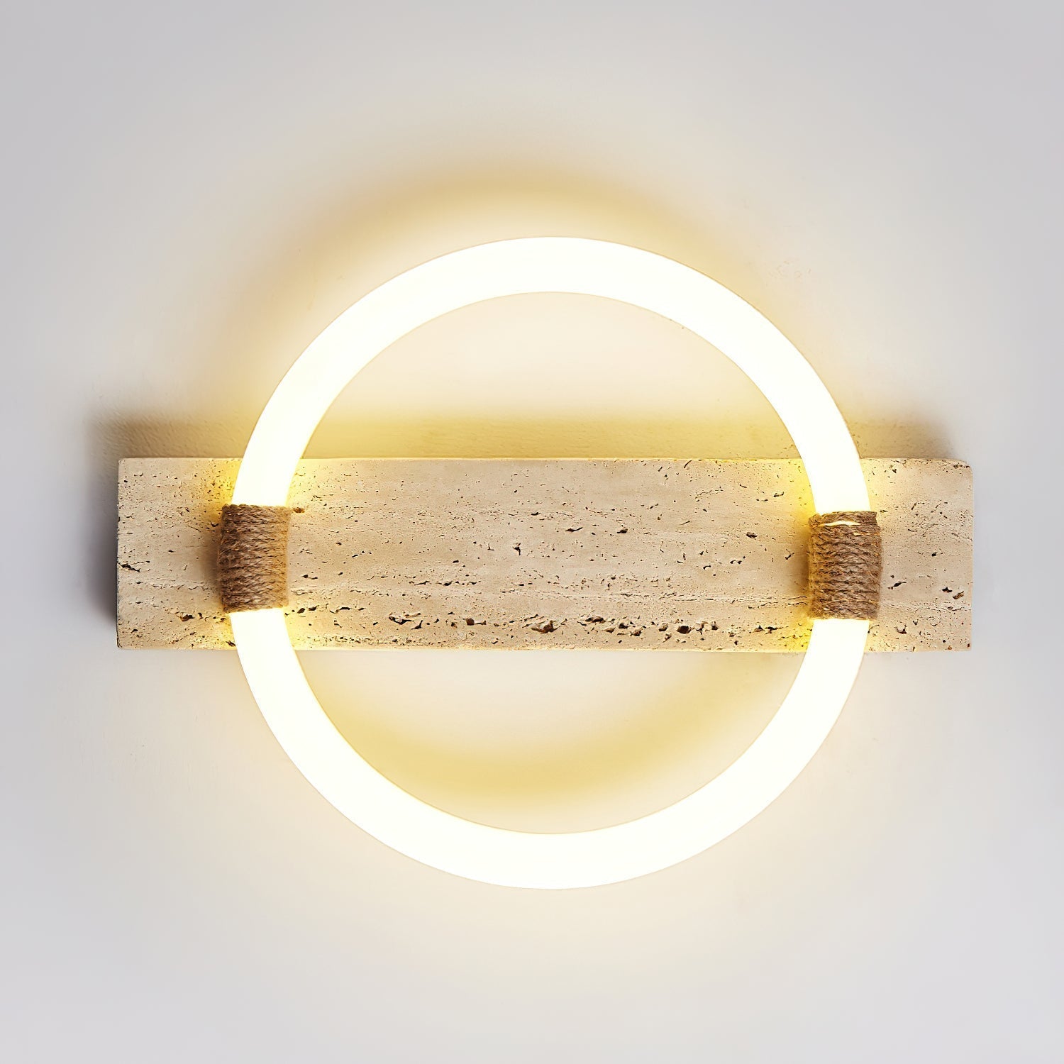 Elmaryra Ringed Travertine Wall Light / Ceiling Light