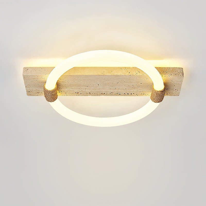 Elmaryra Ringed Travertine Wall Light / Ceiling Light