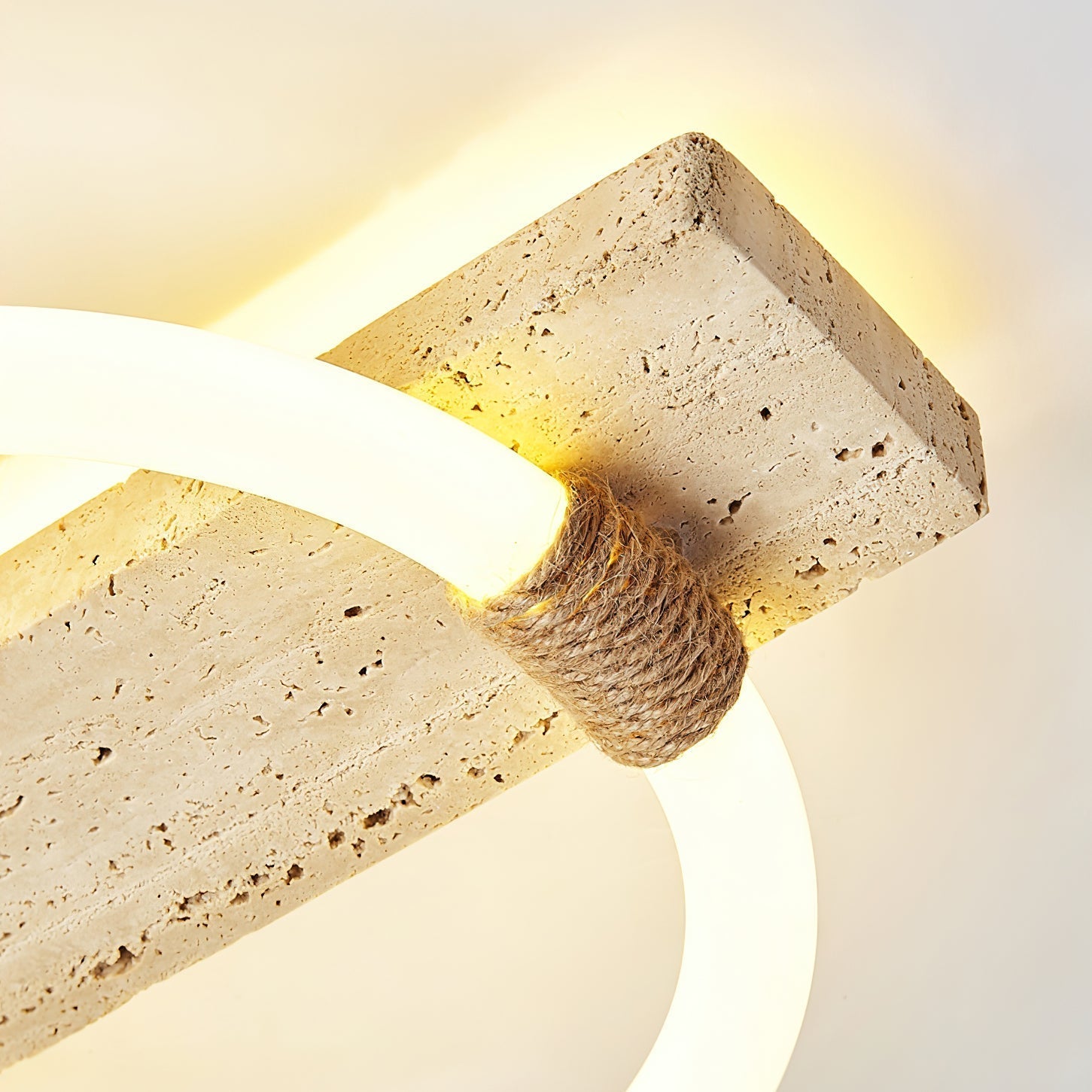 Elmaryra Ringed Travertine Wall Light / Ceiling Light
