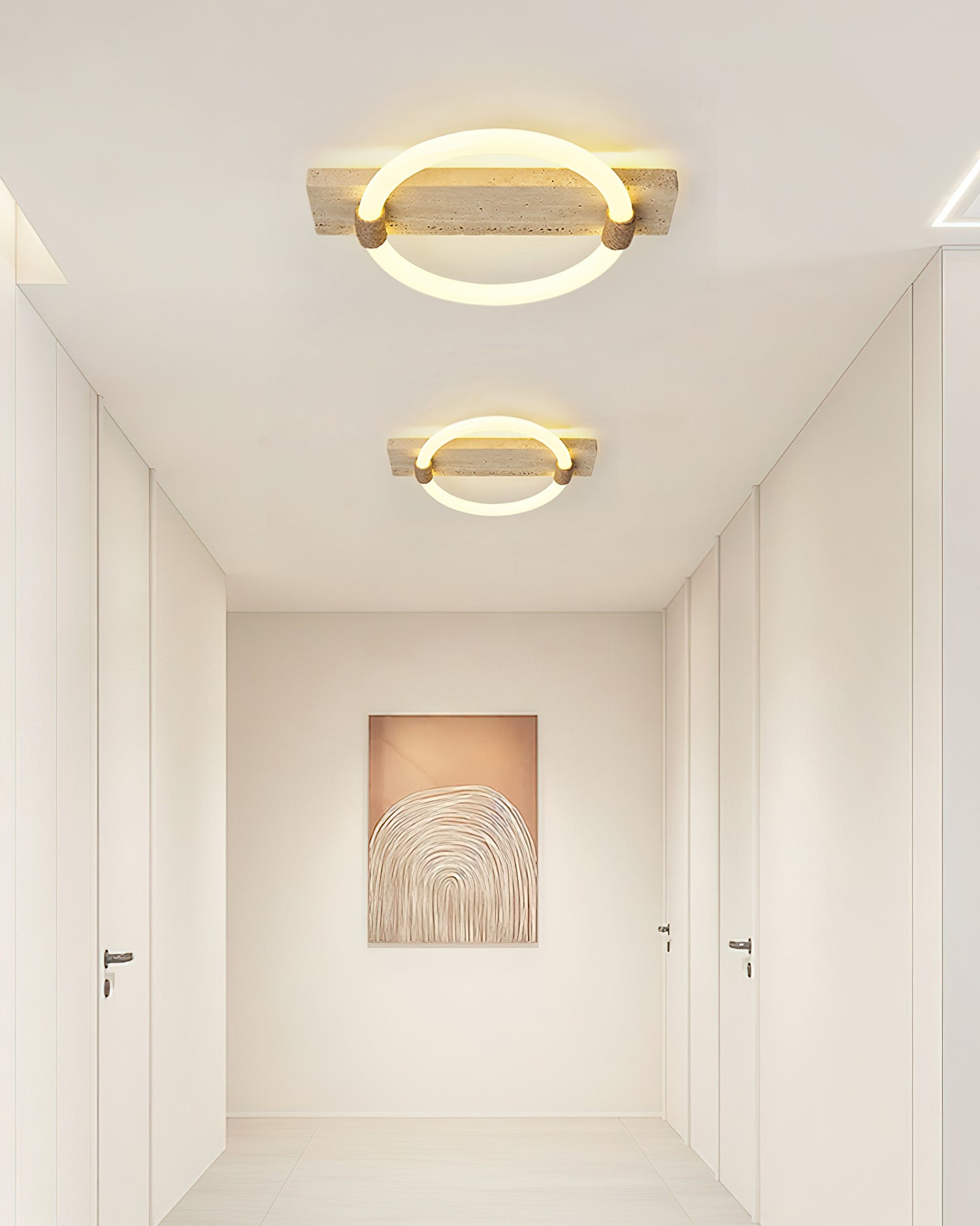 Elmaryra Ringed Travertine Wall Light / Ceiling Light