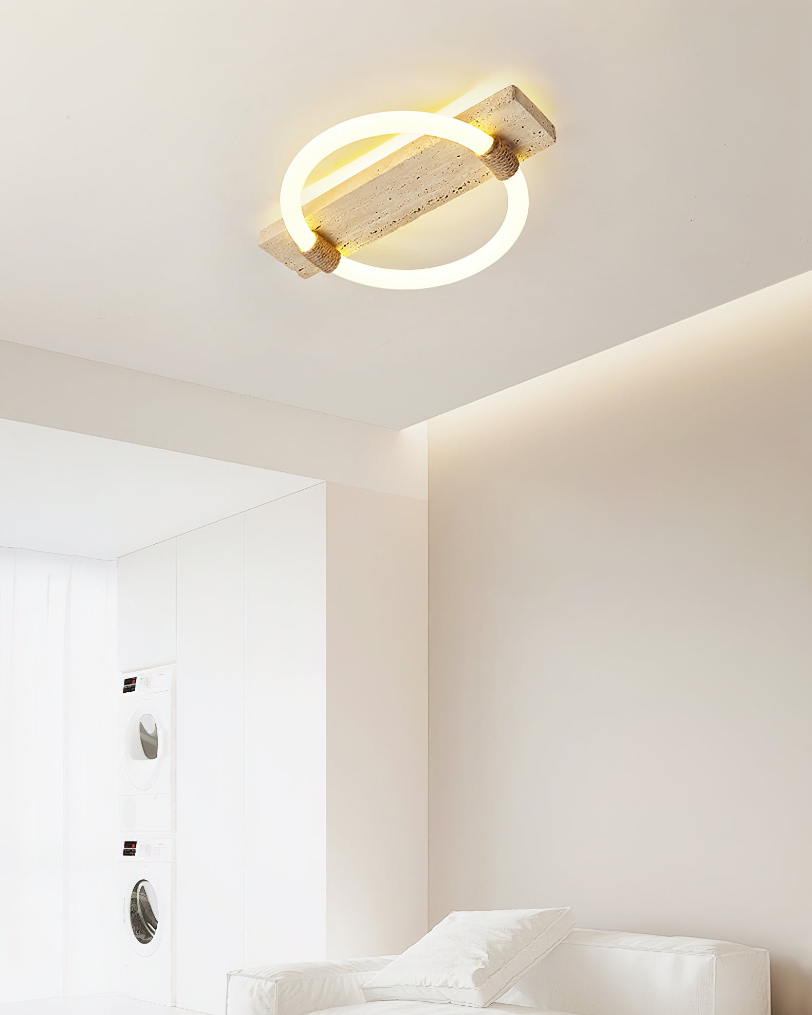 Elmaryra Ringed Travertine Wall Light / Ceiling Light